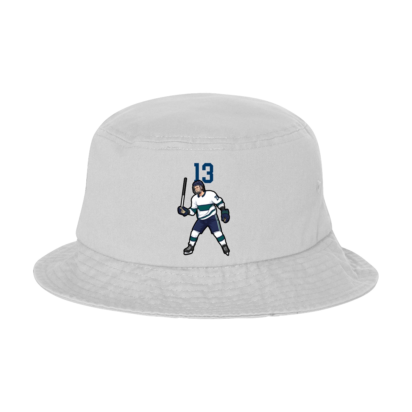 Bucket Cap — Number Top in White