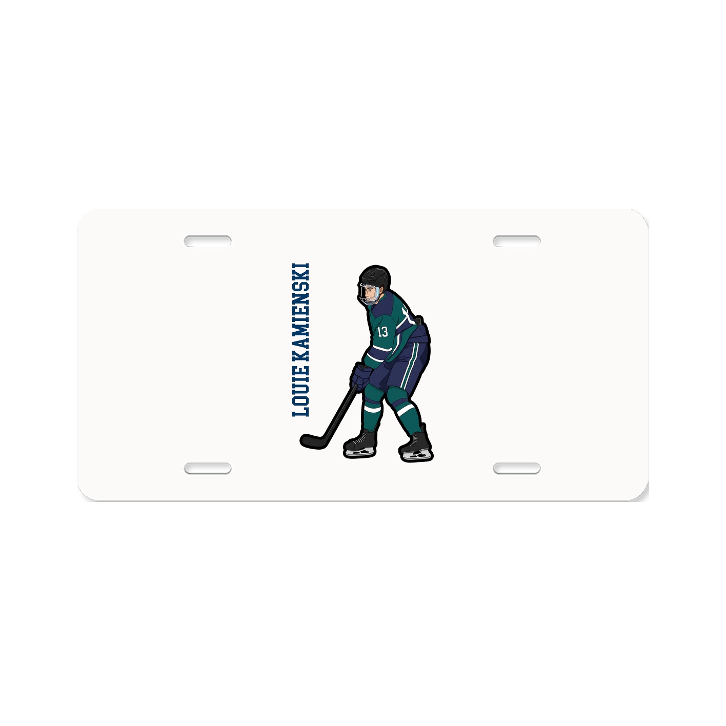 License Plate — Name Vertical in Classic