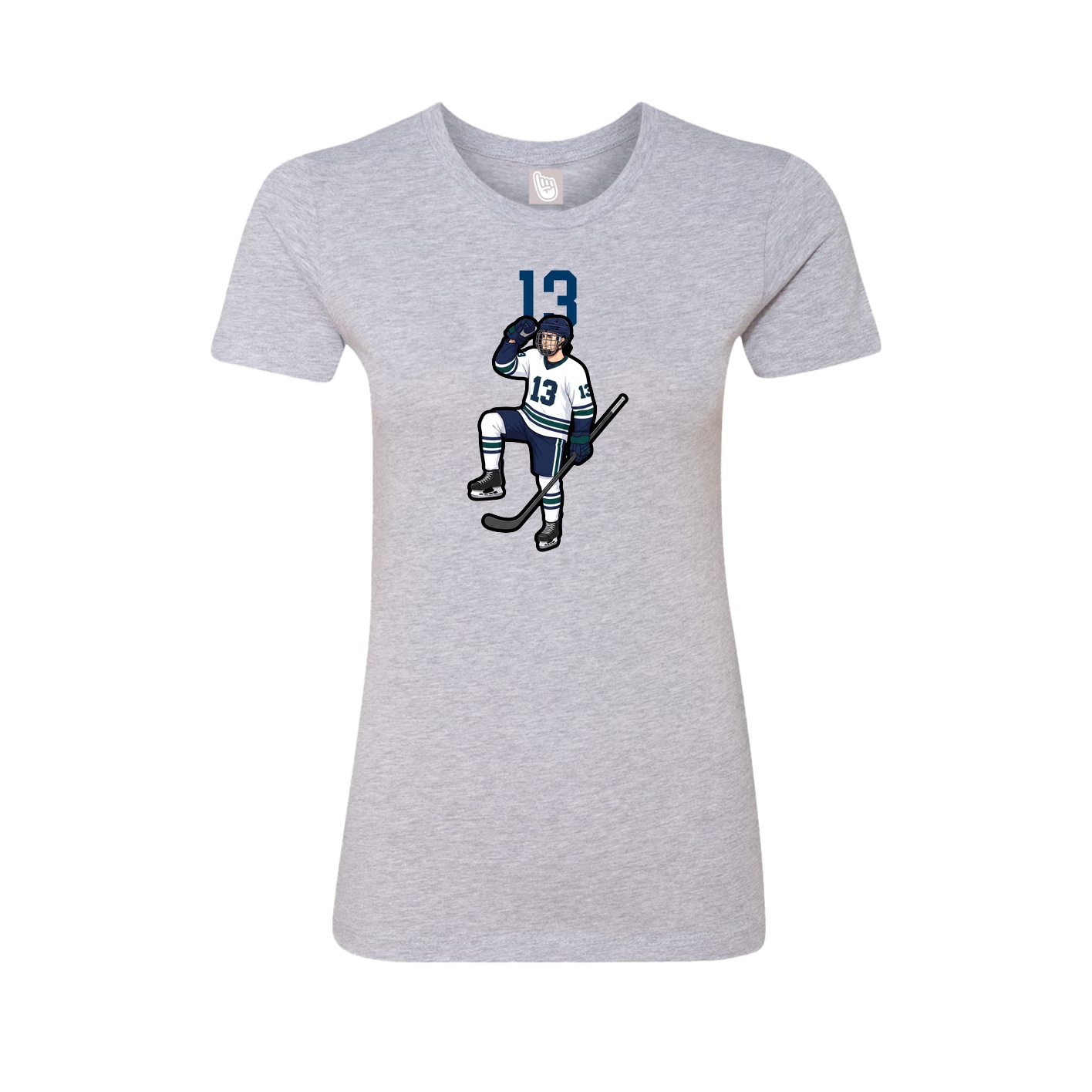 Fitted Women's Tee — Number Top in Grey