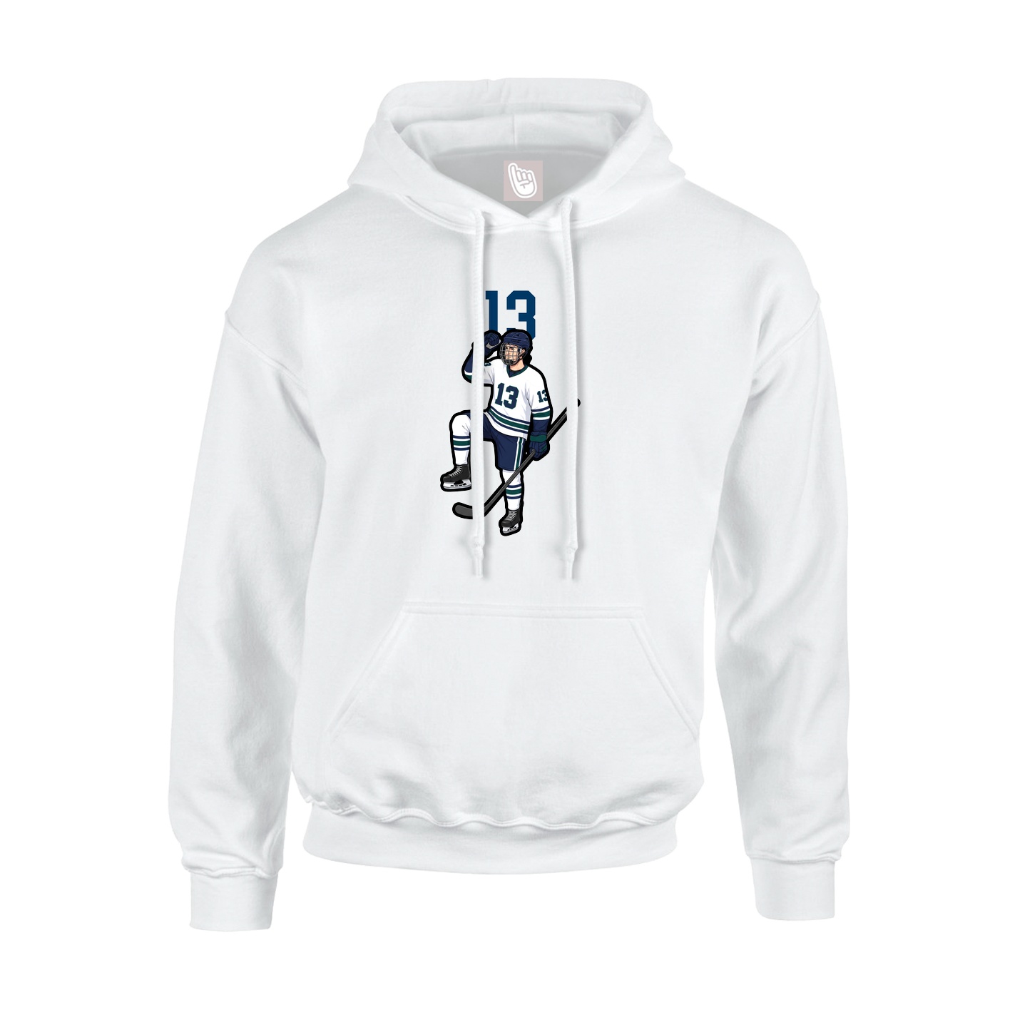 Youth Hoodie — Number Top in White