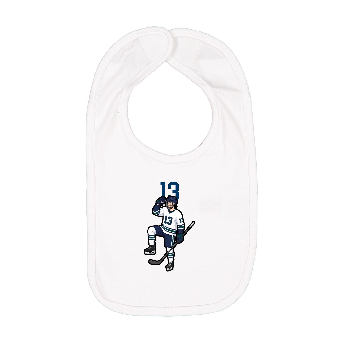 Infant Bib — Number Top in White