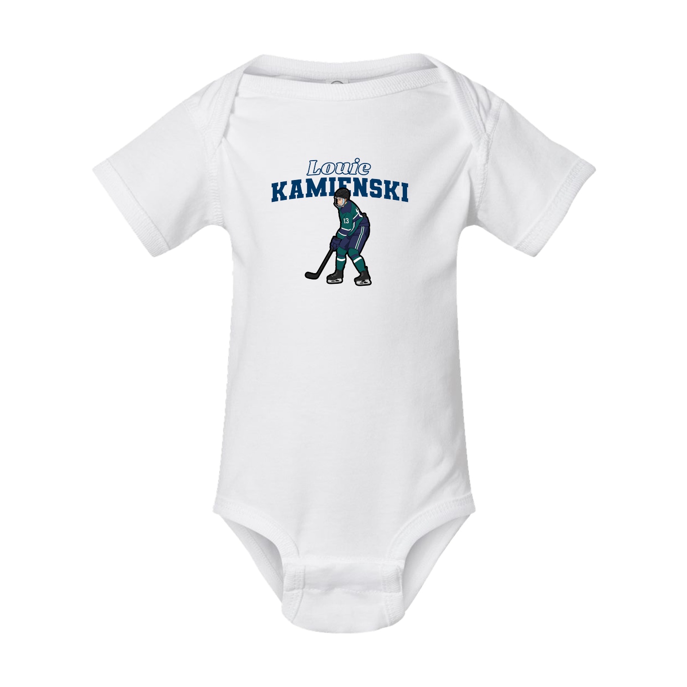 Baby Onesie — Name Arch in White