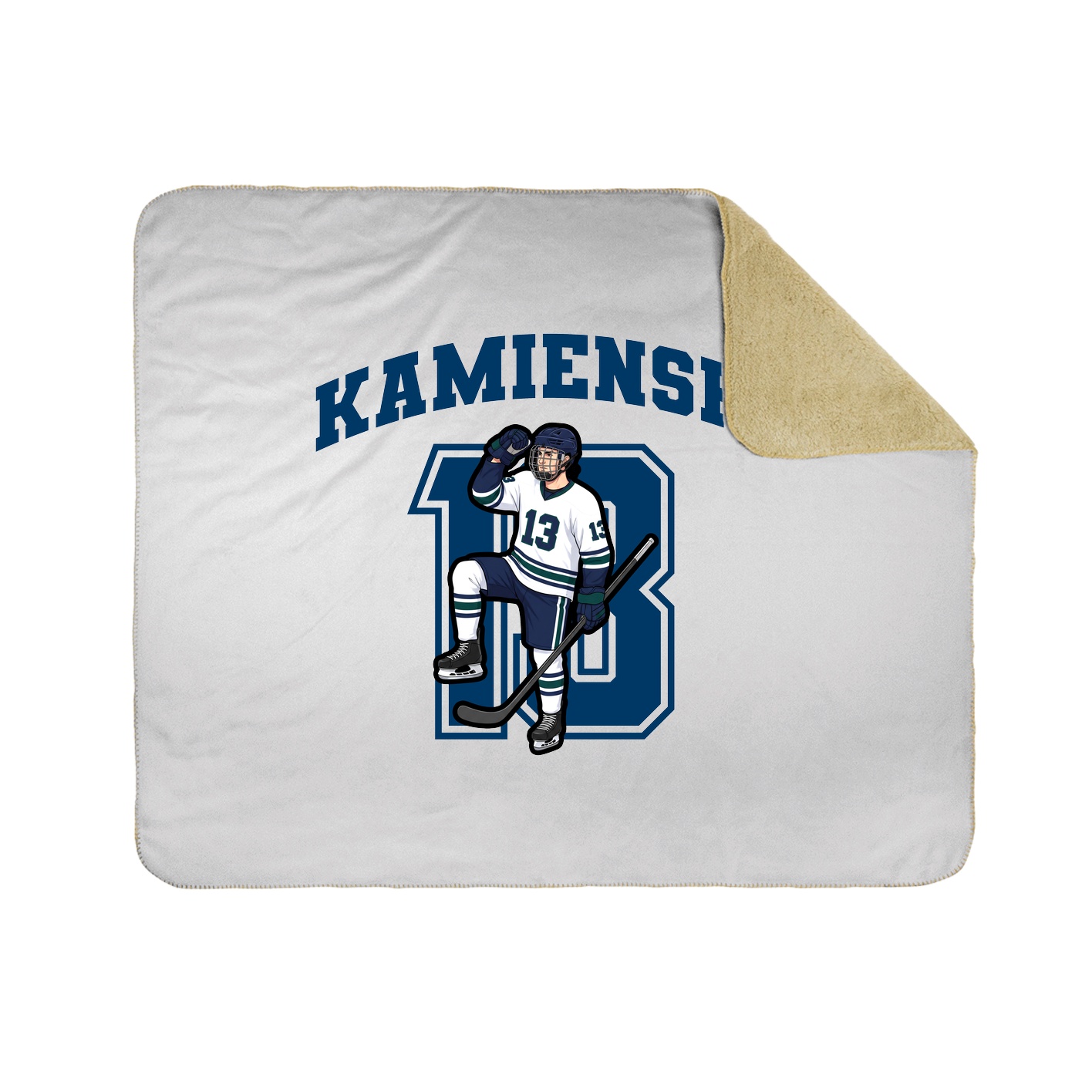 Throw Blanket — Number in White