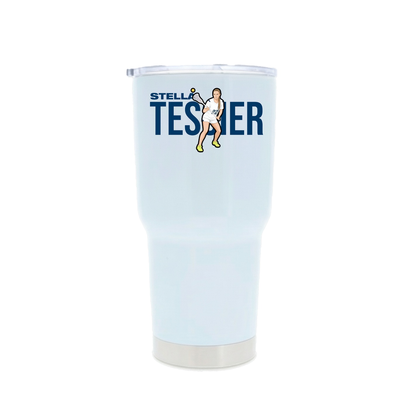 30oz Stainless Steel Tumbler — Player Name in White