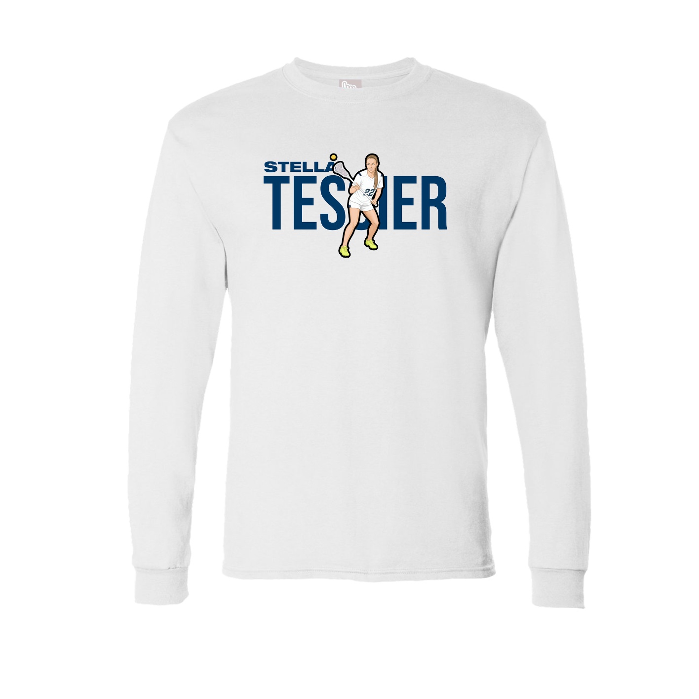 Long Sleeve Tee — Player Name in White