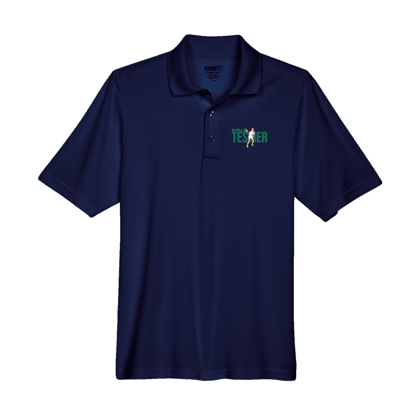 Performance Polo — Player Name in Navy