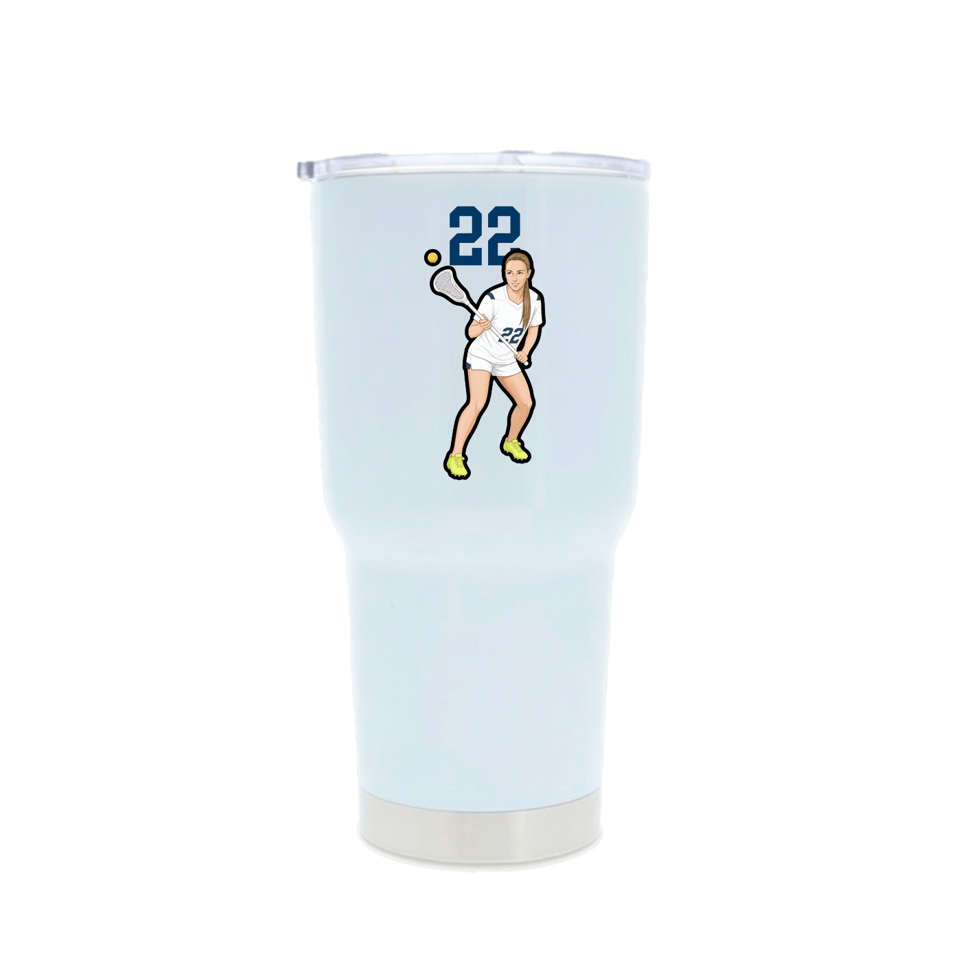 30oz Stainless Steel Tumbler — Number Top in White
