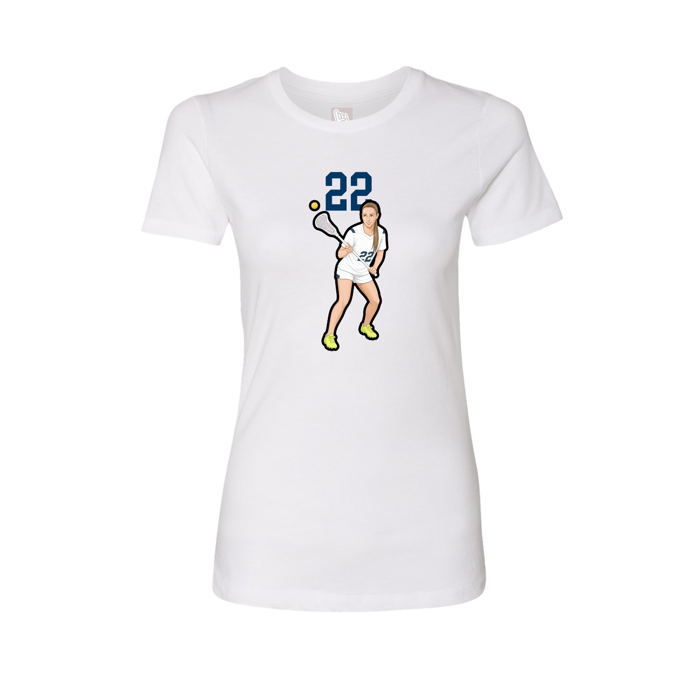 Fitted Women's Tee — Number Top in White