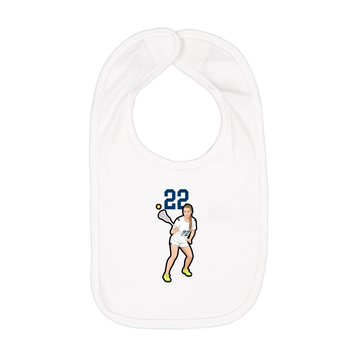 Infant Bib — Number Top in White