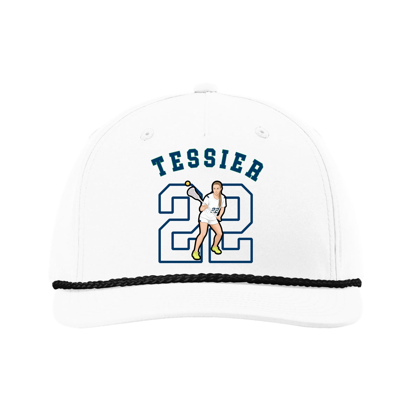 Five-Panel Classic Rope Cap — Shirsey Arch in White
