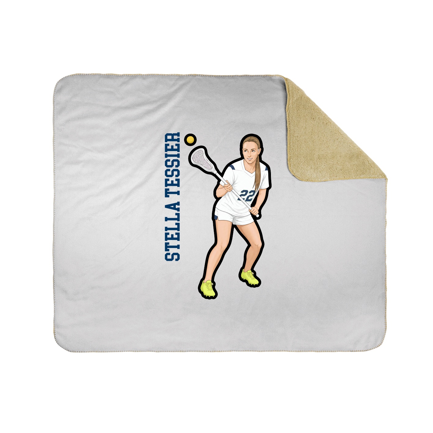 Throw Blanket — Name Vertical in White