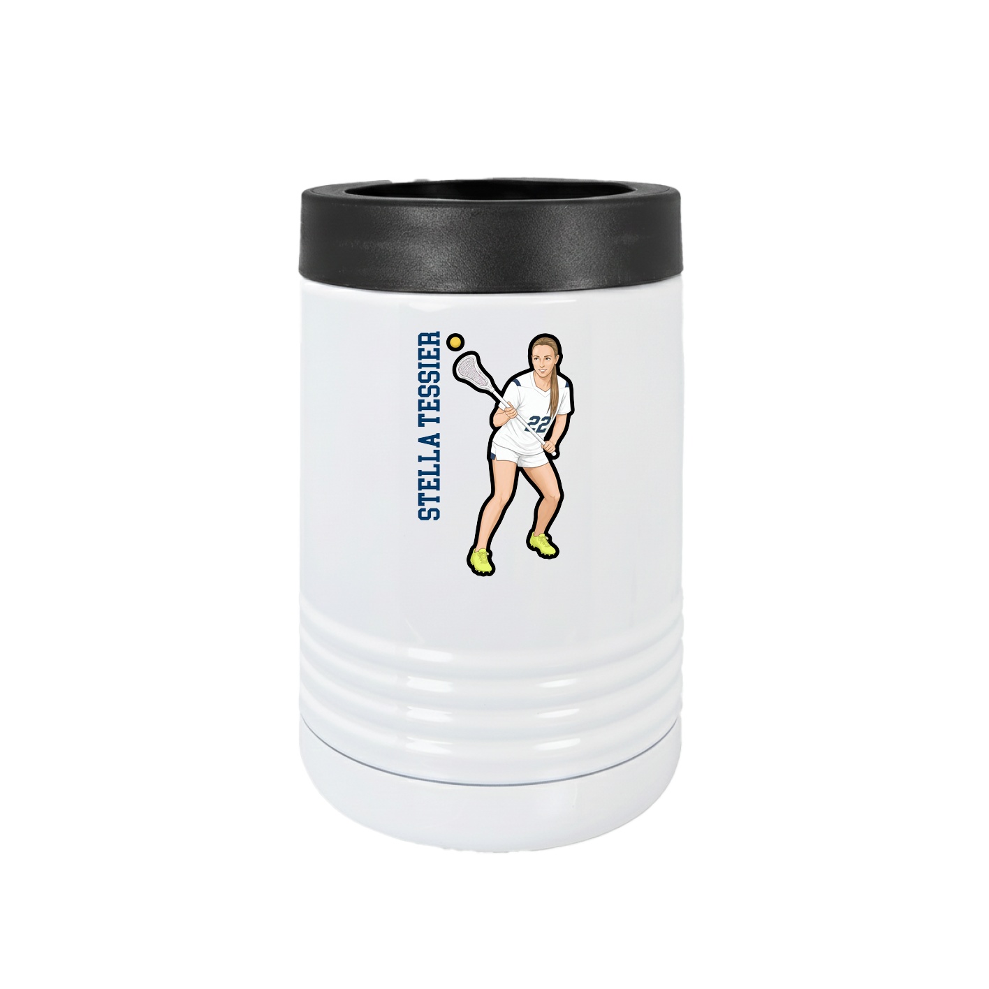 Beverage Holder — Name Vertical in White