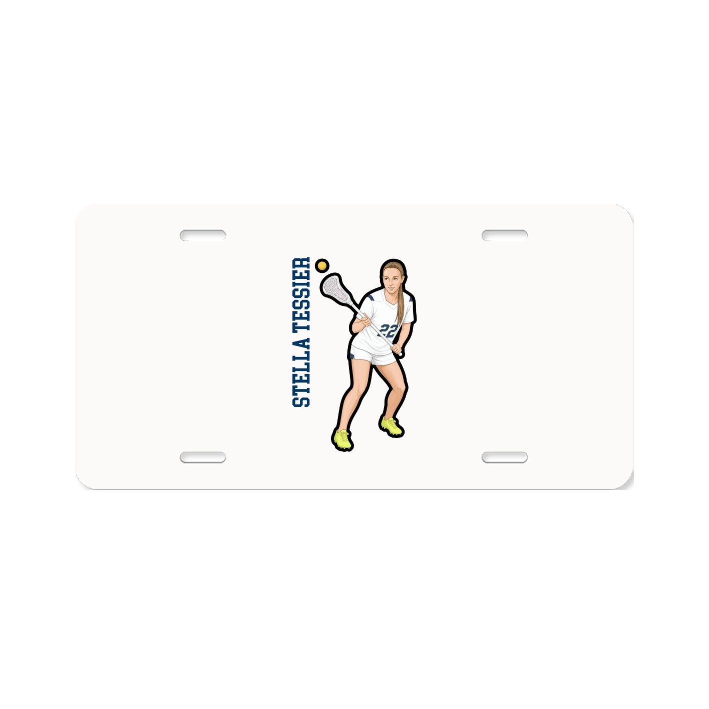 License Plate — Name Vertical in Classic