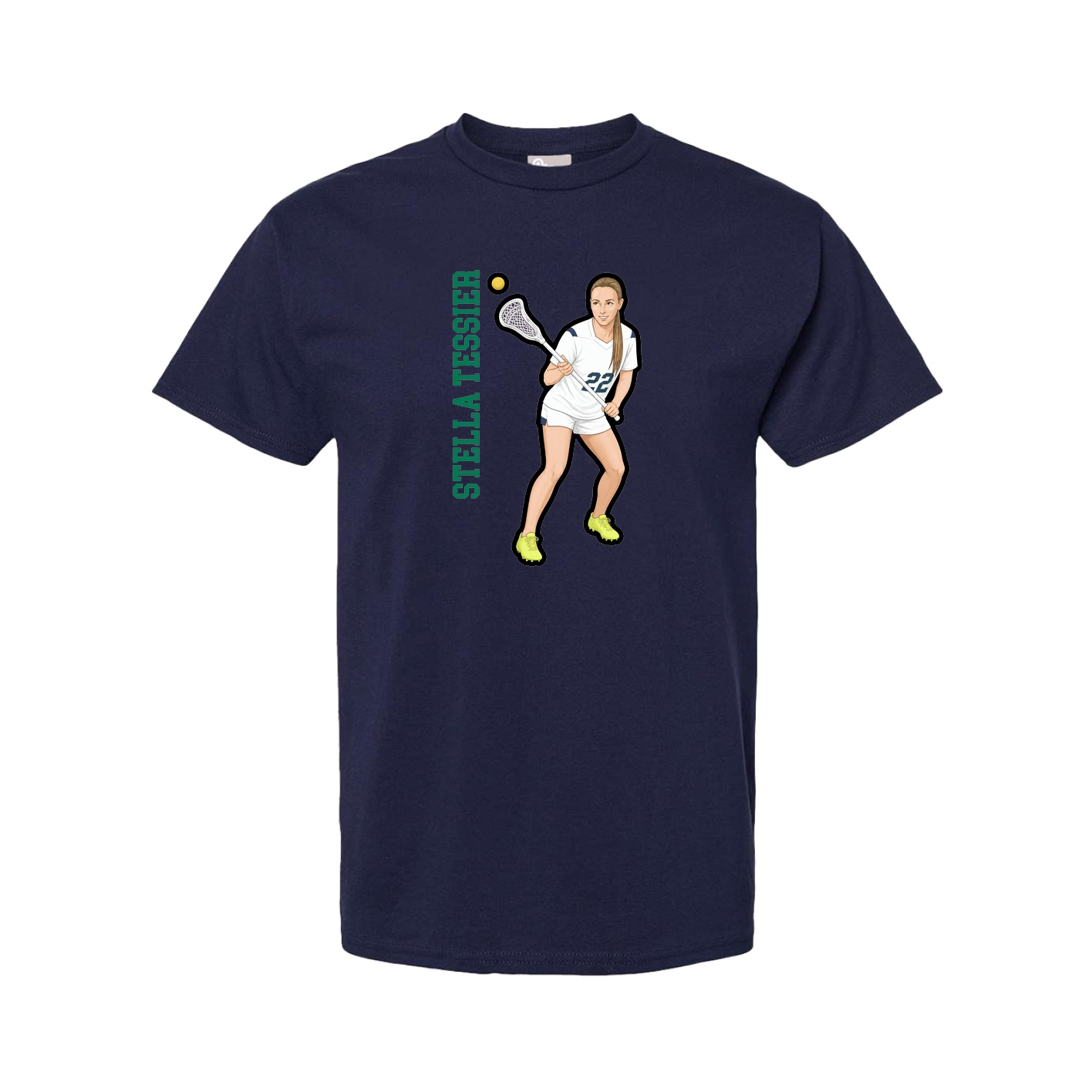 Youth Tee — Name Vertical in Navy
