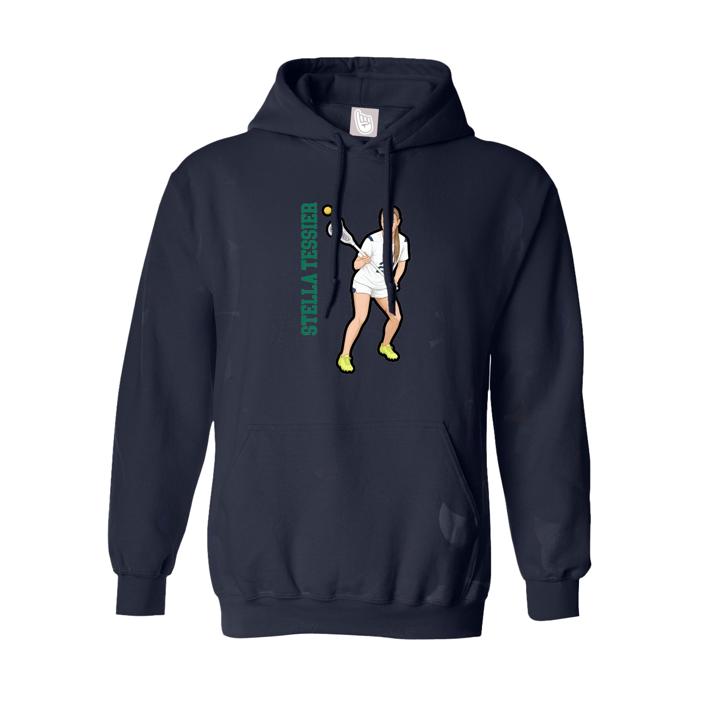 Youth Hoodie — Name Vertical in Navy