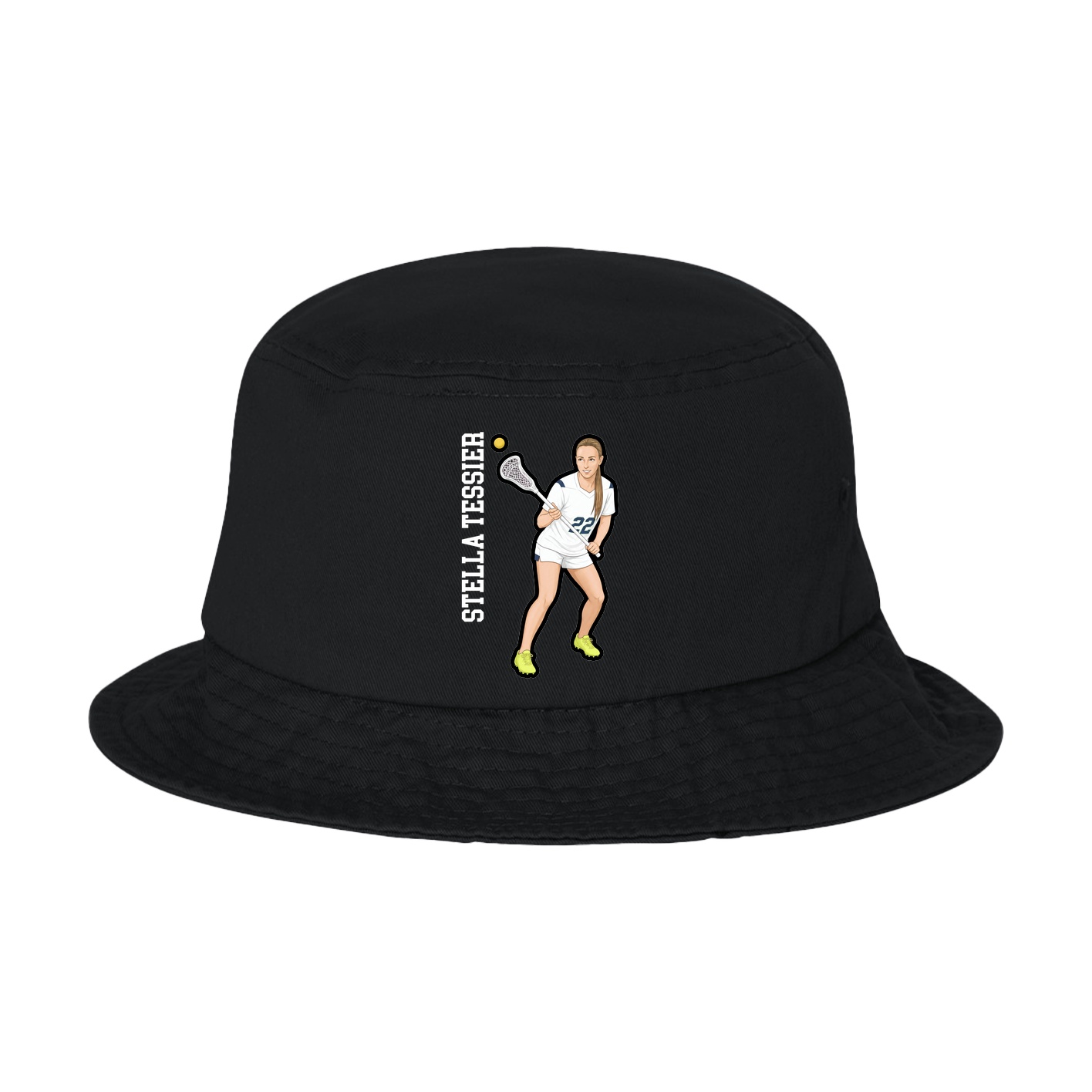 Bucket Cap — Name Vertical in Black