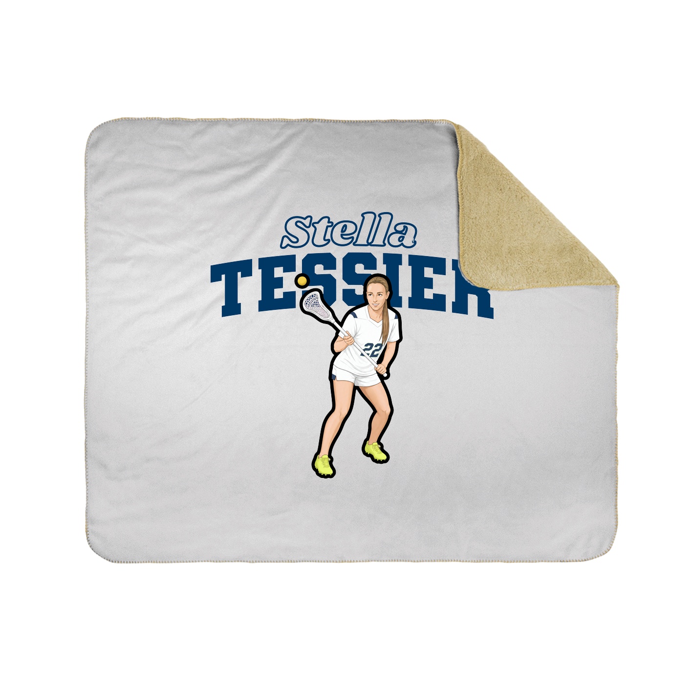 Throw Blanket — Name Arch in White