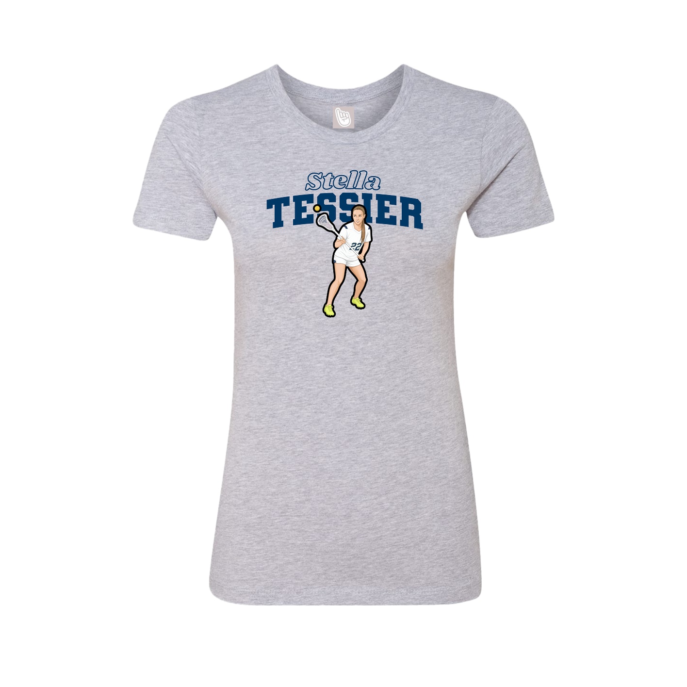 Fitted Women's Tee — Name Arch in Grey