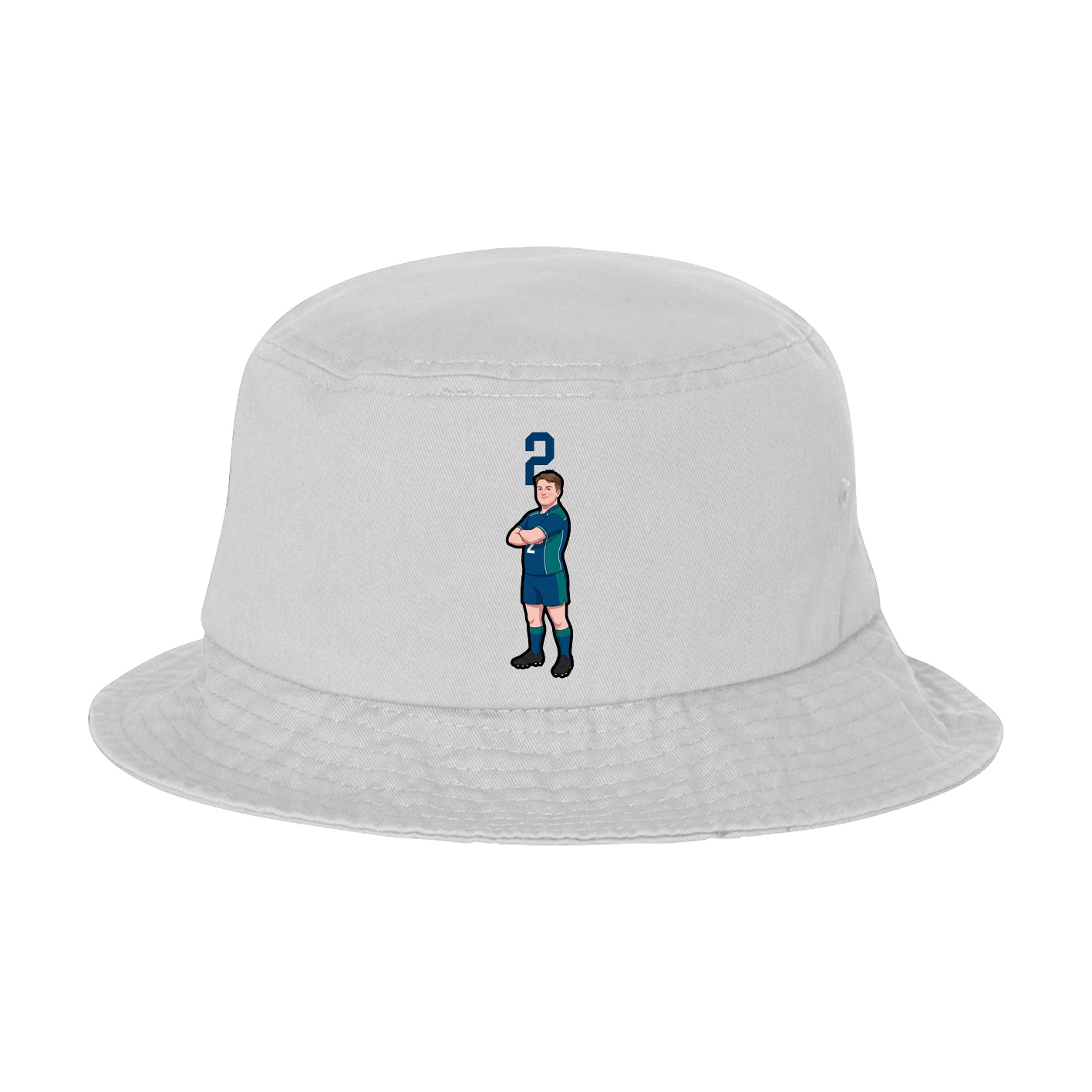 Bucket Cap — Number Top in White