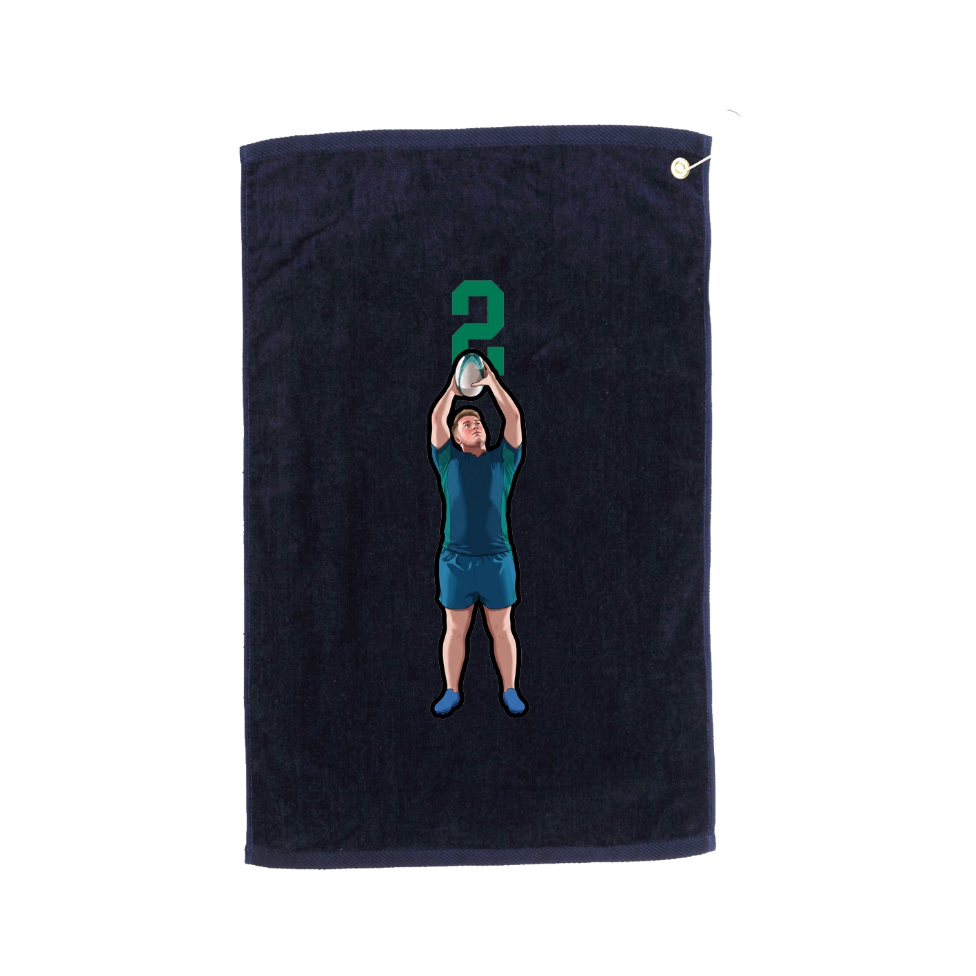 Golf Towel — Number Top in Navy