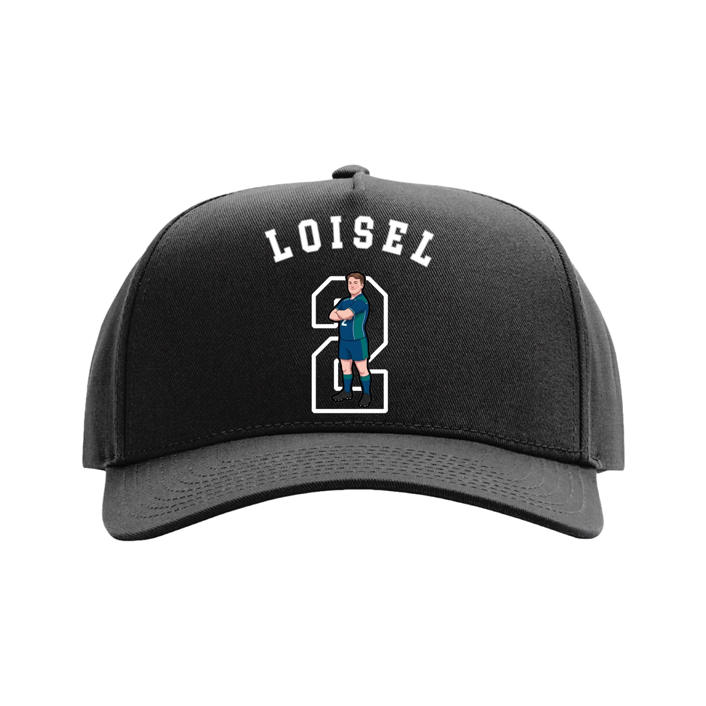 Full Fabric Five-Panel Champ Cap — Shirsey Arch in Black