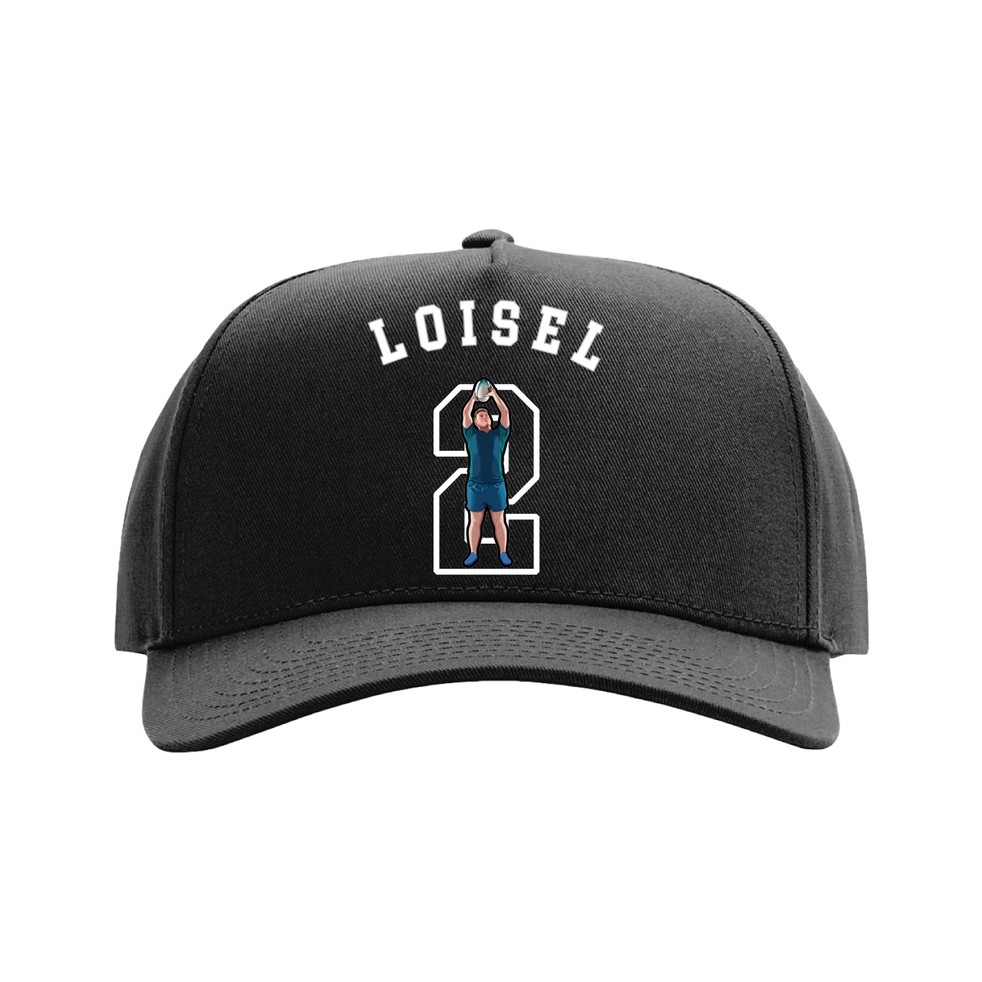 Full Fabric Five-Panel Champ Cap — Shirsey Arch in Black