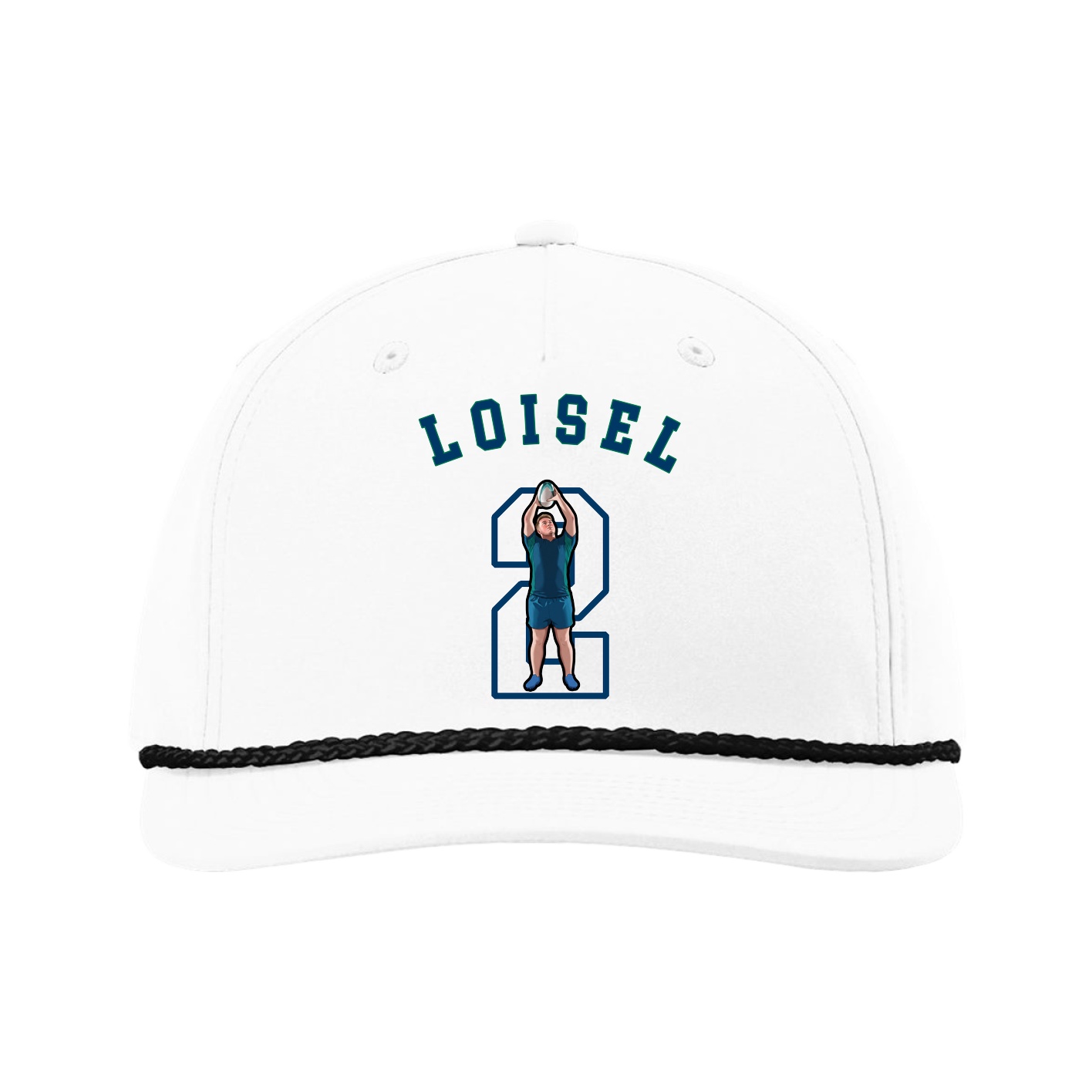 Five-Panel Classic Rope Cap — Shirsey Arch in White