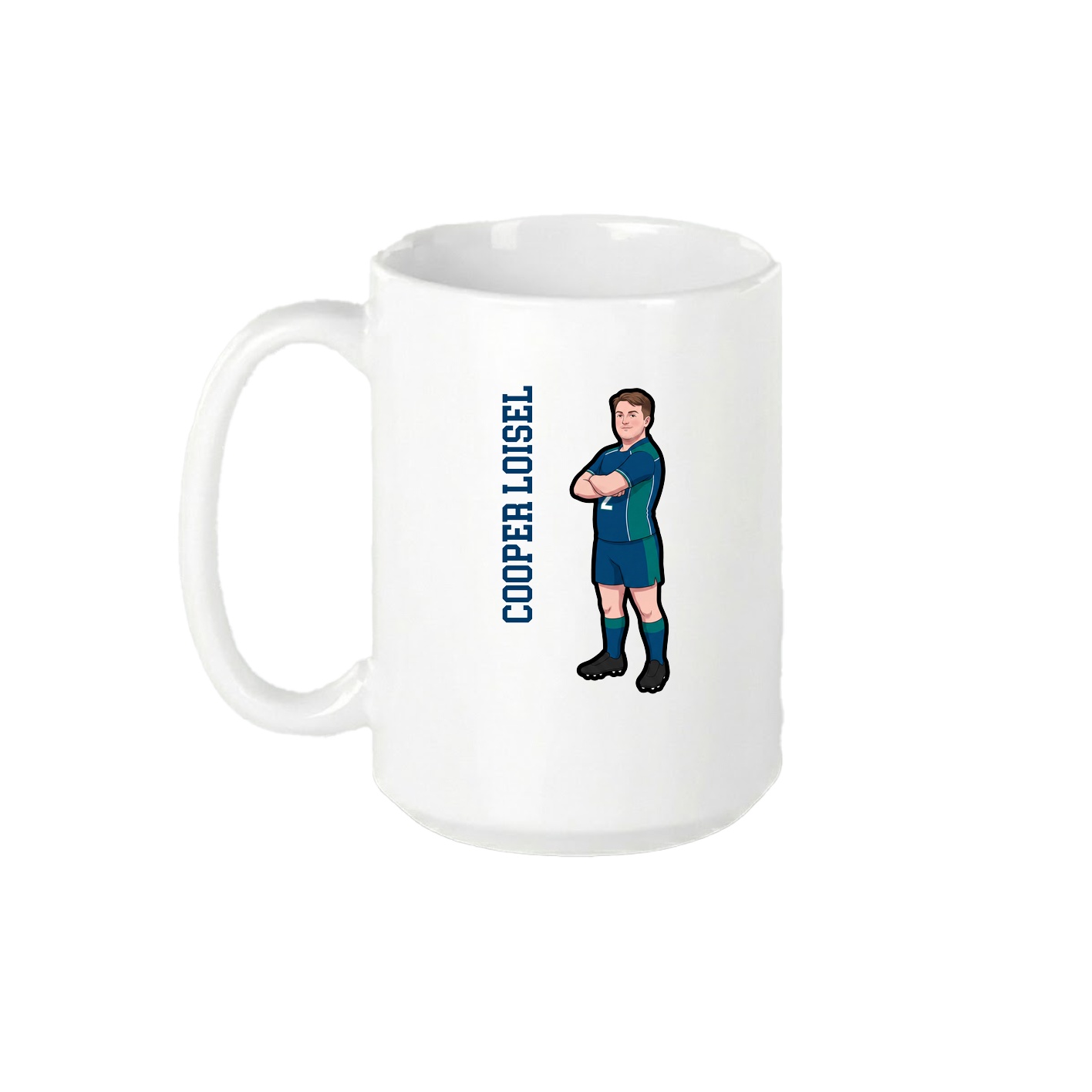 15oz Coffee Mug — Name Vertical in White