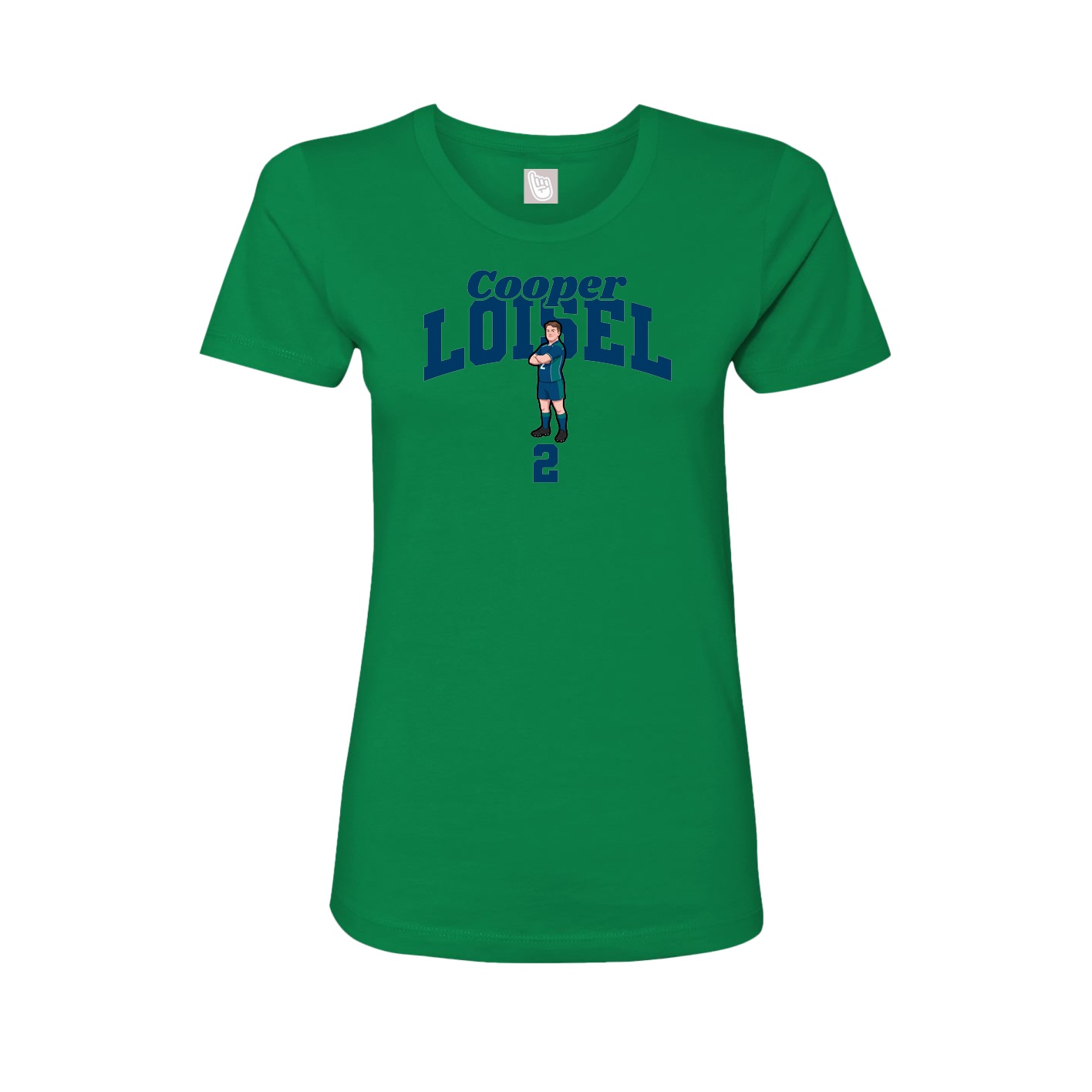 Fitted Women's Tee — Signature Arch in Green