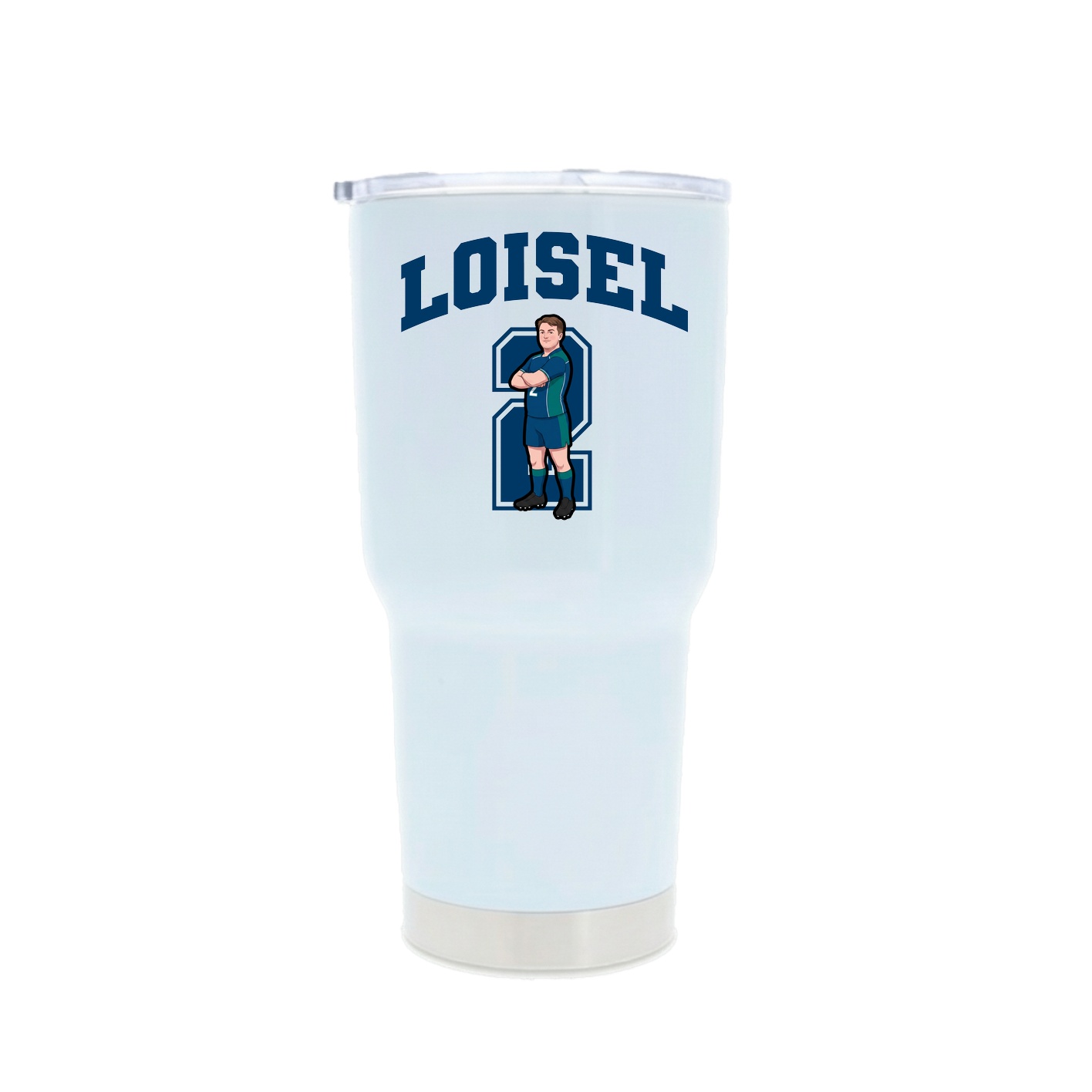 30oz Stainless Steel Tumbler — Number in White