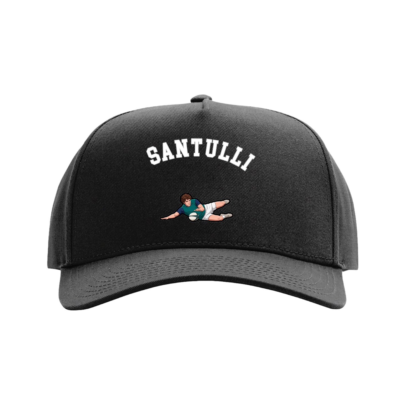 Full Fabric Five-Panel Champ Cap — Shirsey Arch in Black