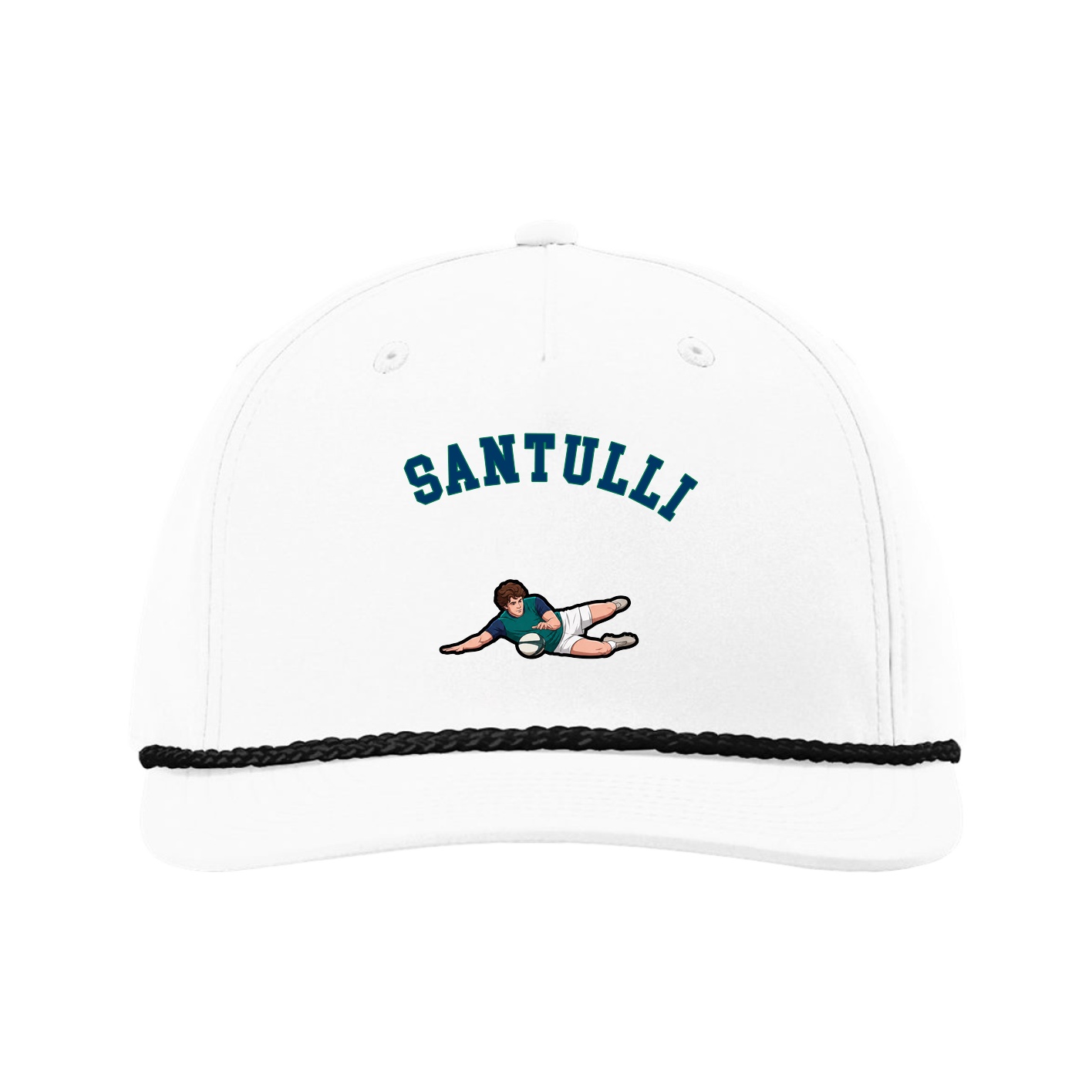 Five-Panel Classic Rope Cap — Shirsey Arch in White