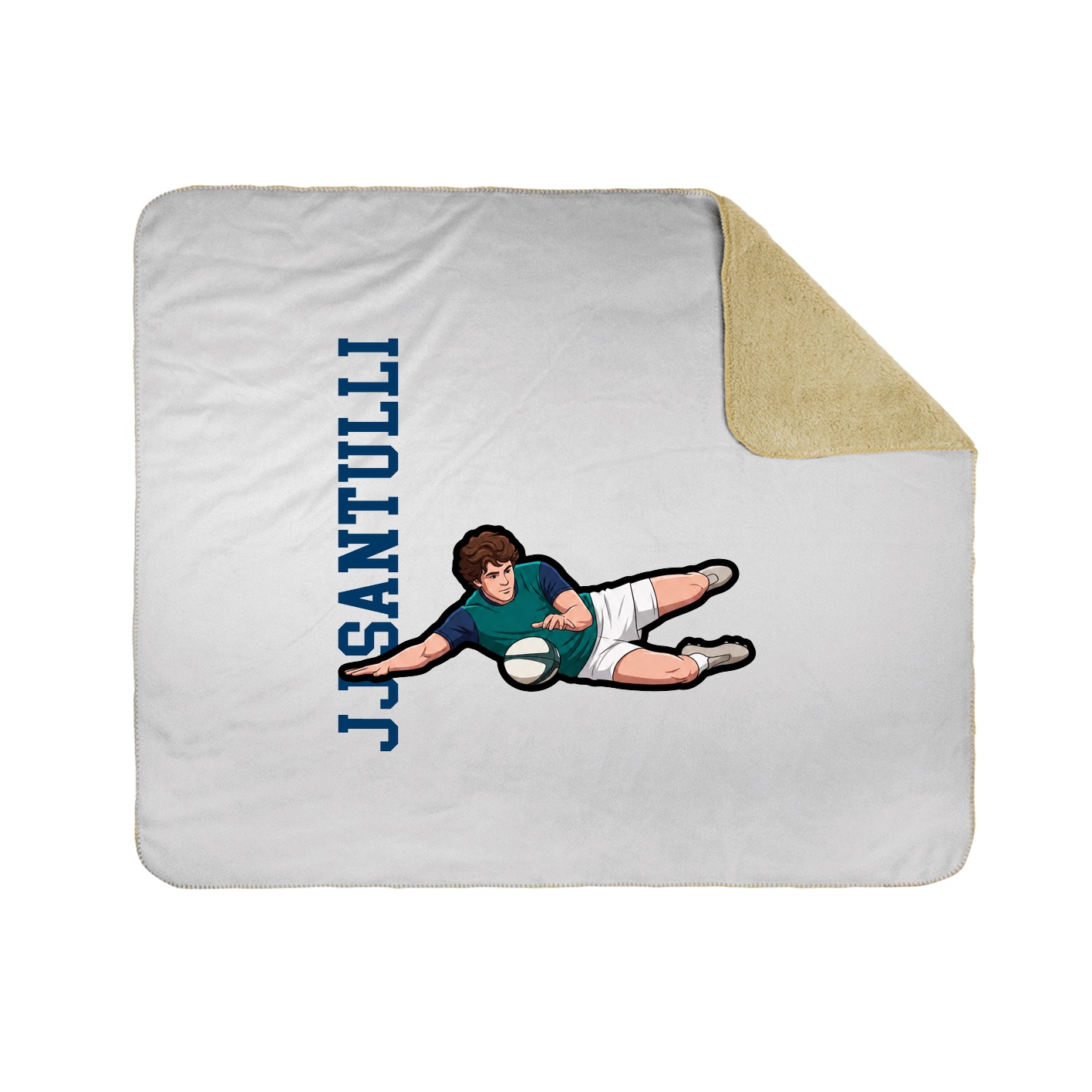 Throw Blanket — Name Vertical in White