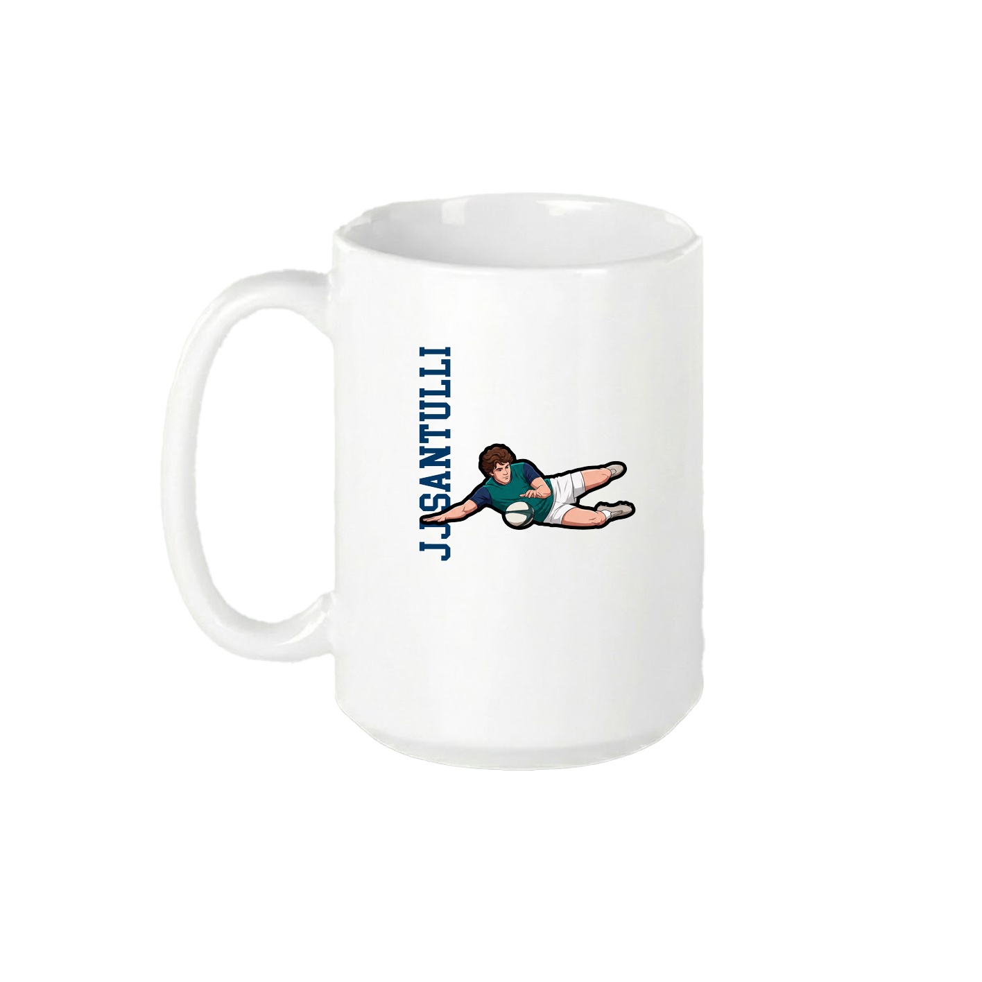 15oz Coffee Mug — Name Vertical in White