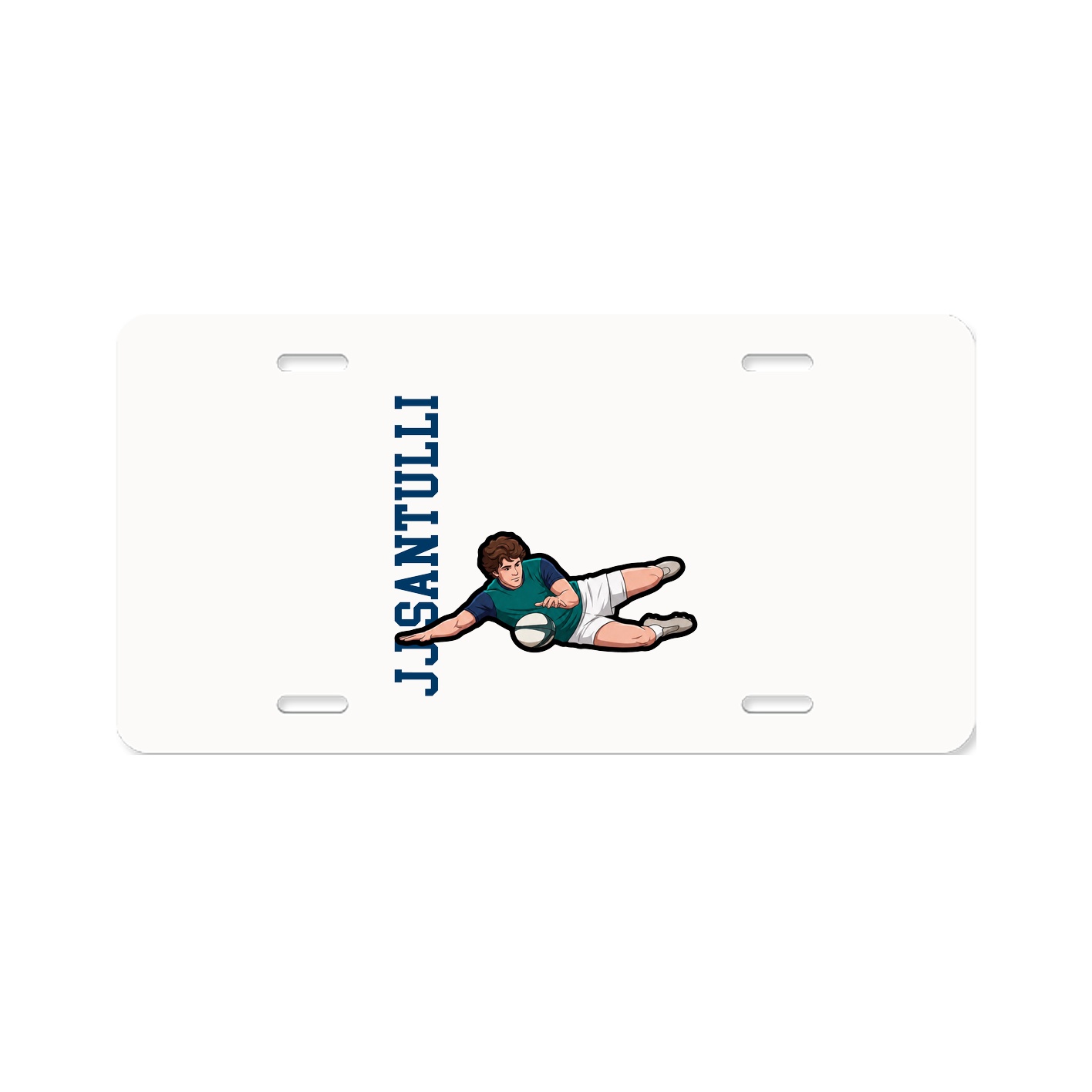 License Plate — Name Vertical in Classic