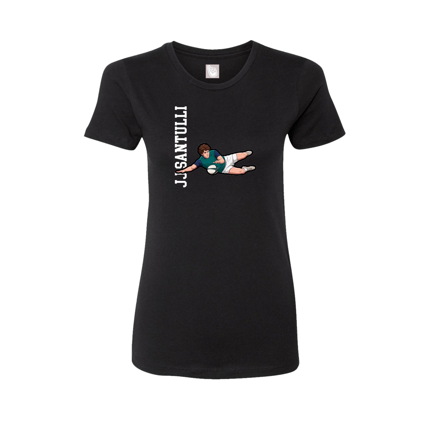 Fitted Women's Tee — Name Vertical in Black