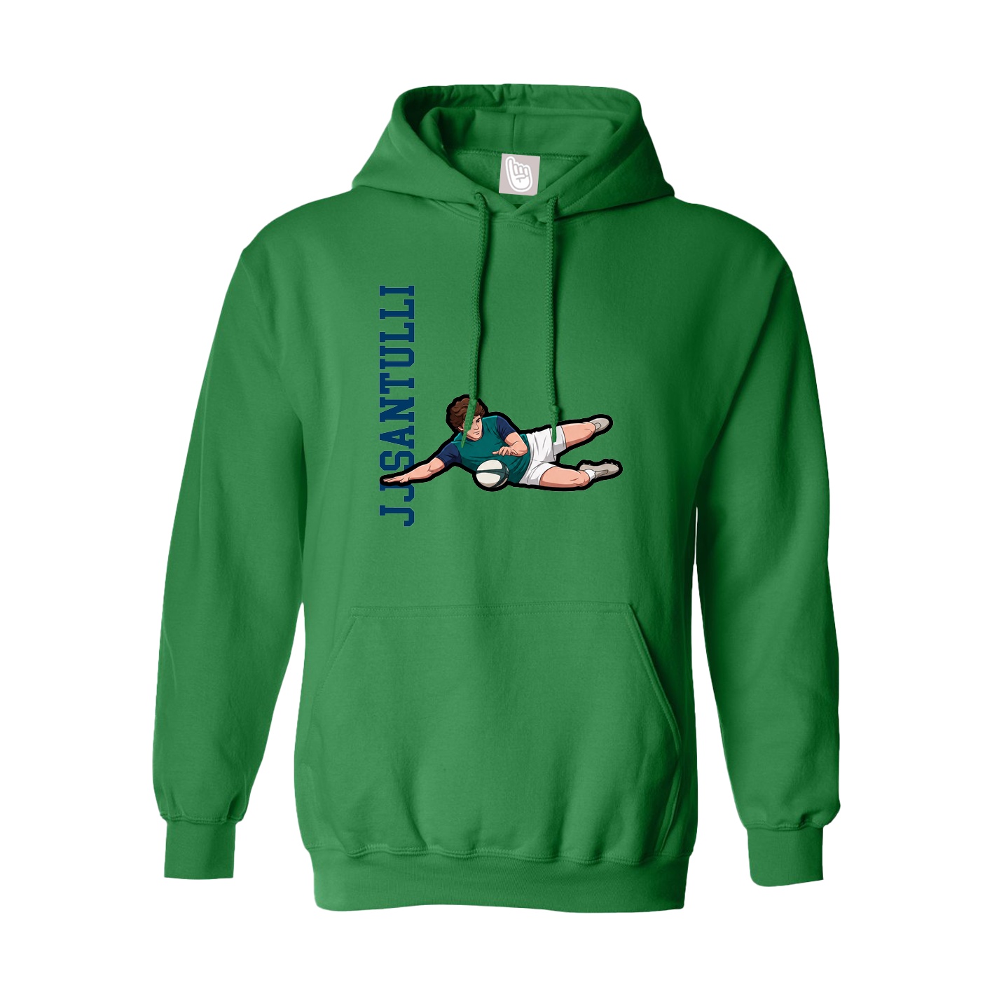 Hoodie — Name Vertical in Green