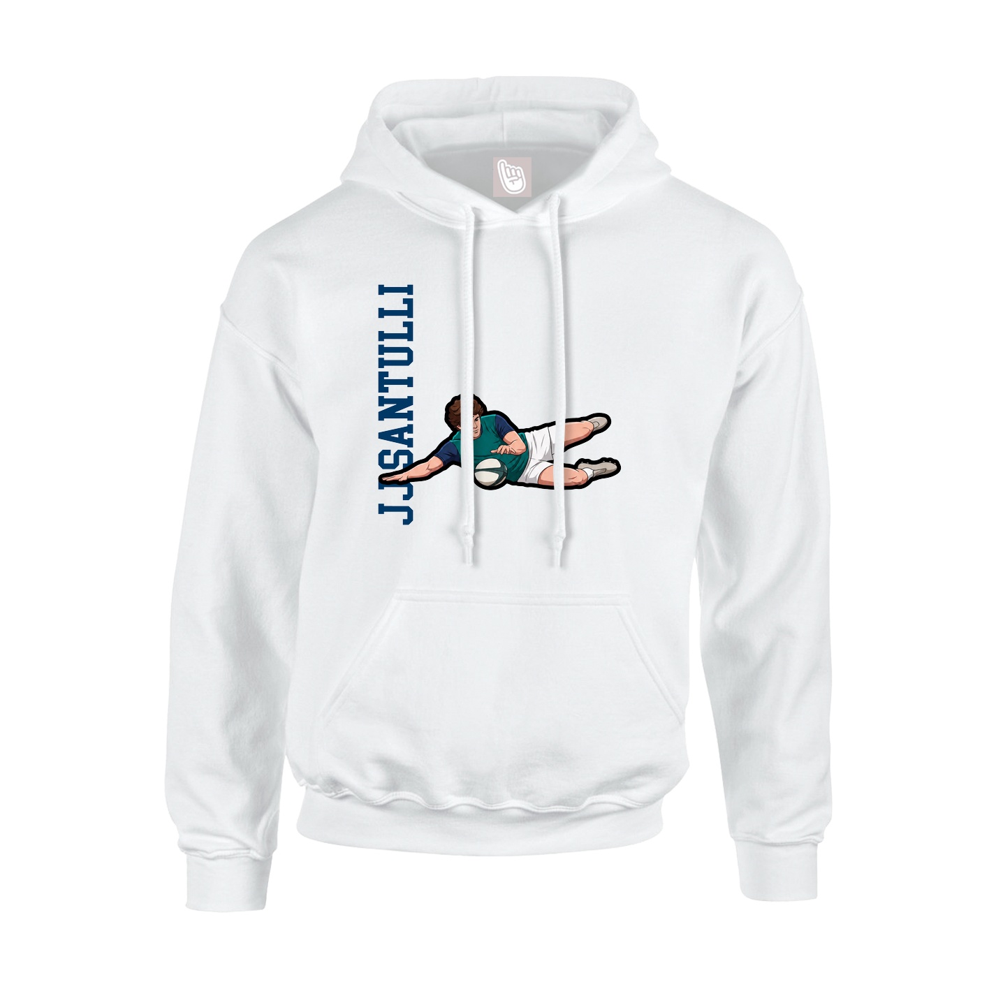 Youth Hoodie — Name Vertical in White