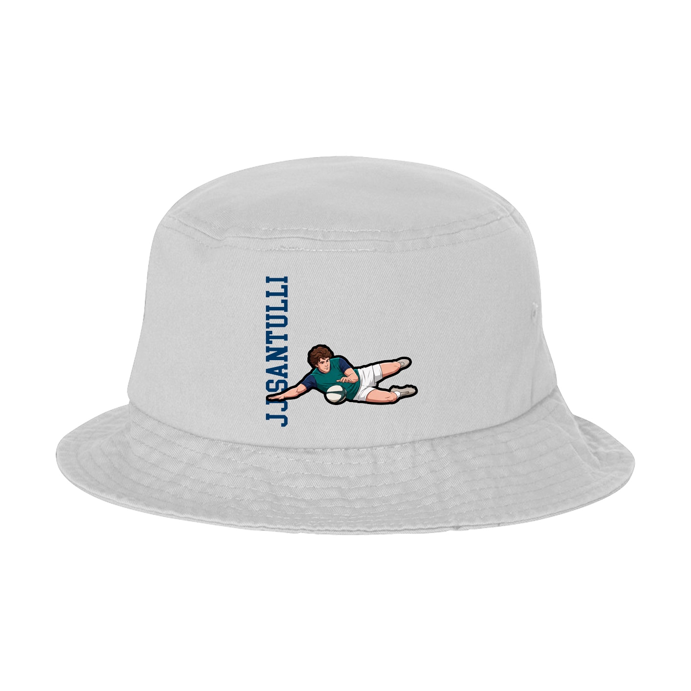 Bucket Cap — Name Vertical in White