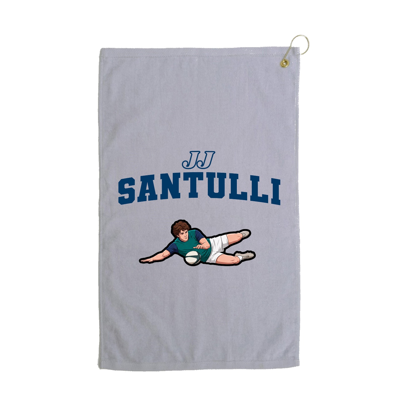 Golf Towel — Name Arch in Grey
