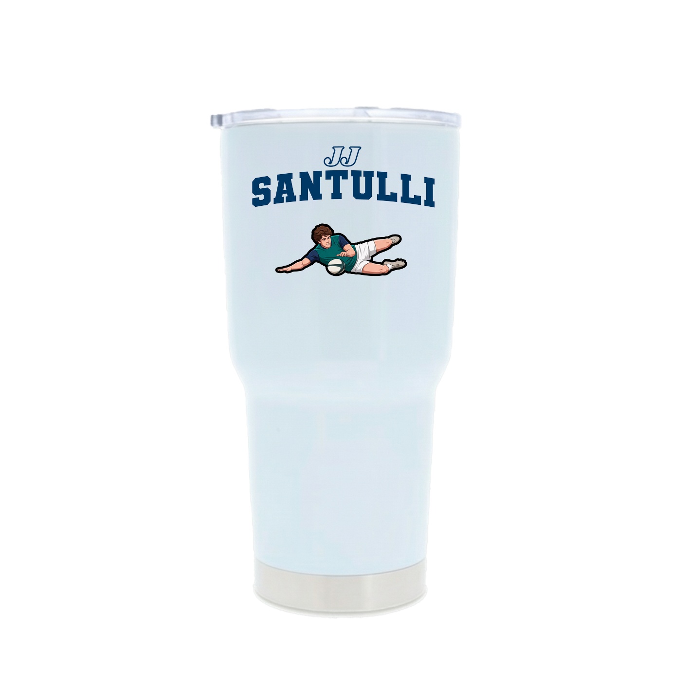 30oz Stainless Steel Tumbler — Name Arch in White
