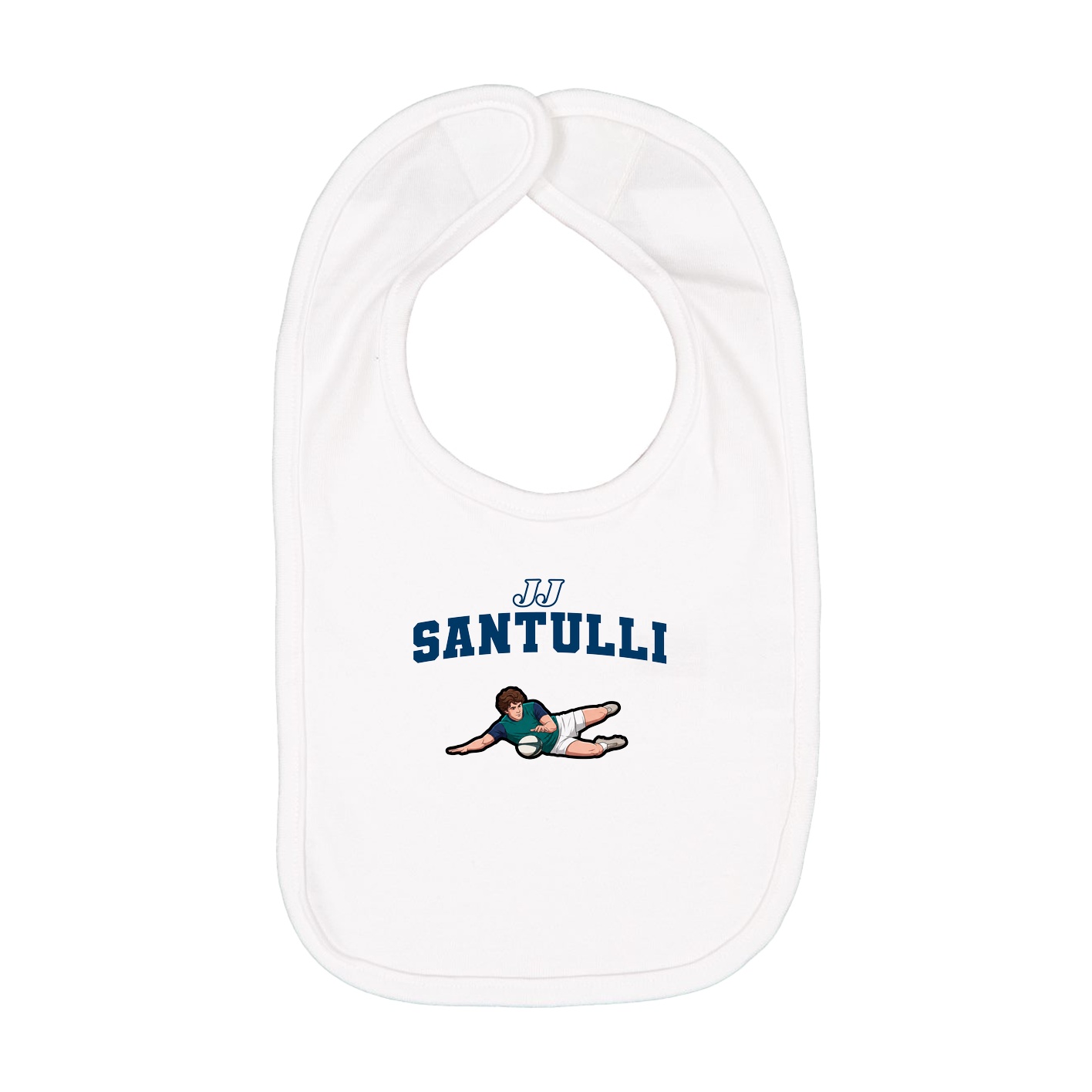 Infant Bib — Name Arch in White