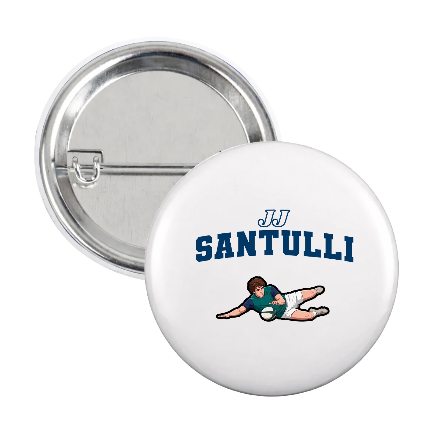 Game Day Button — Name Arch in White