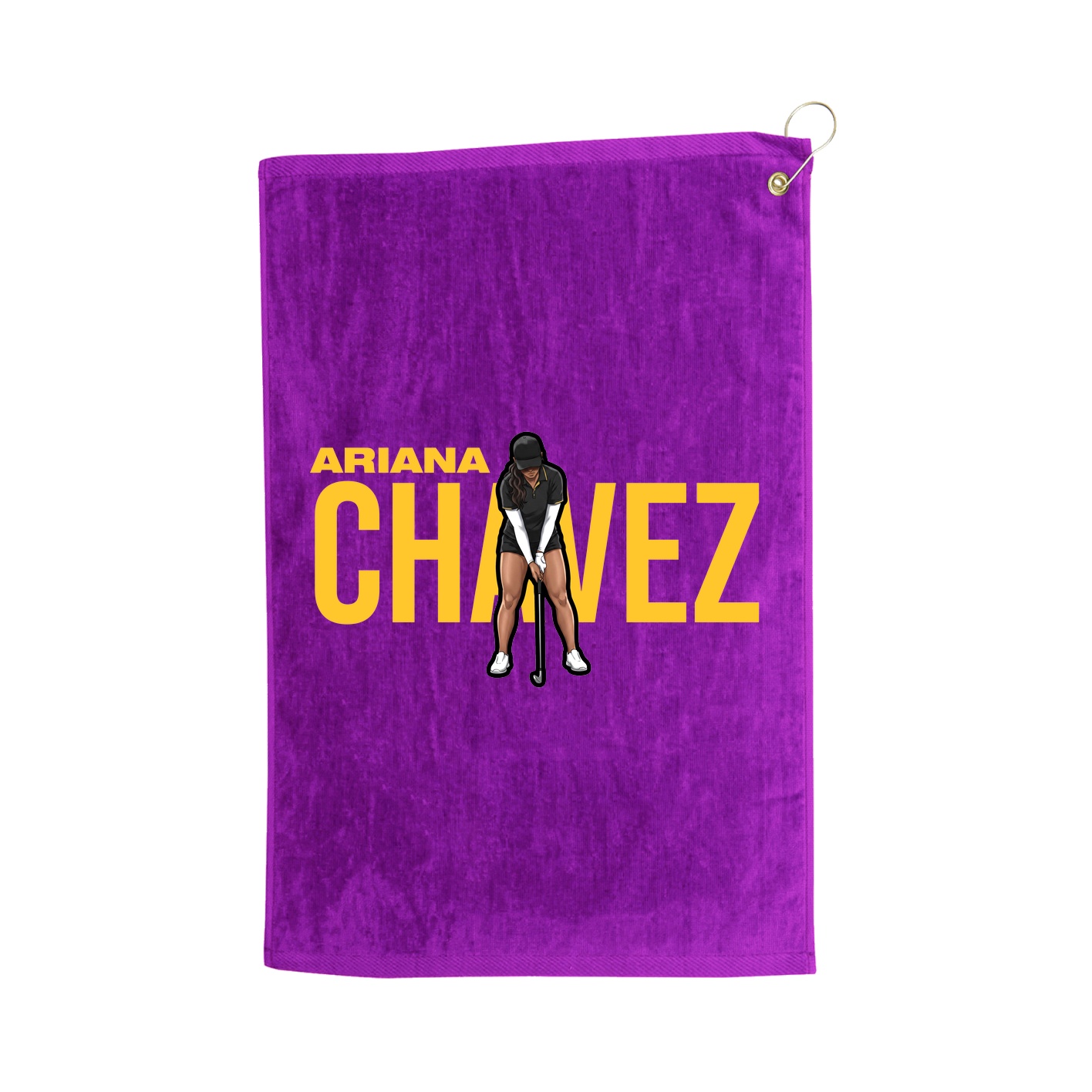 Golf Towel — Player Name in Purple