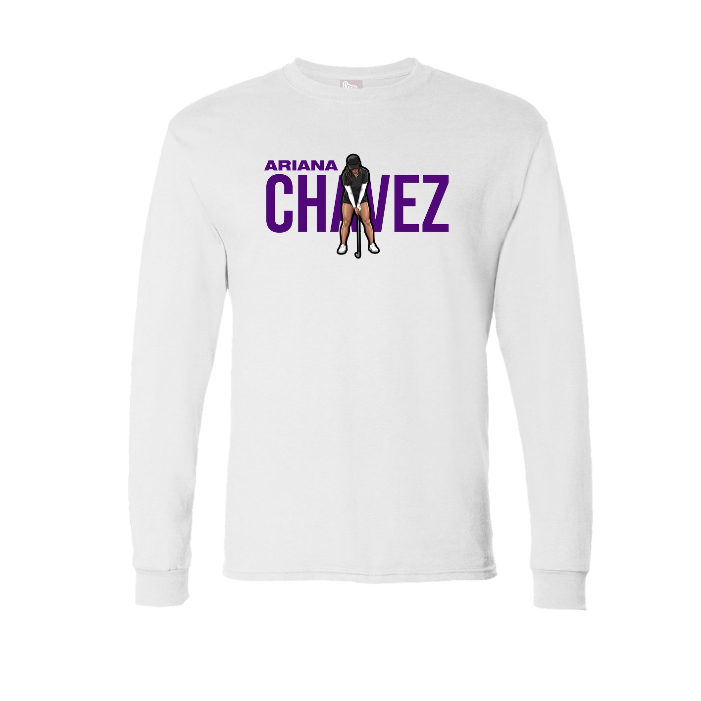 Long Sleeve Tee — Player Name in White