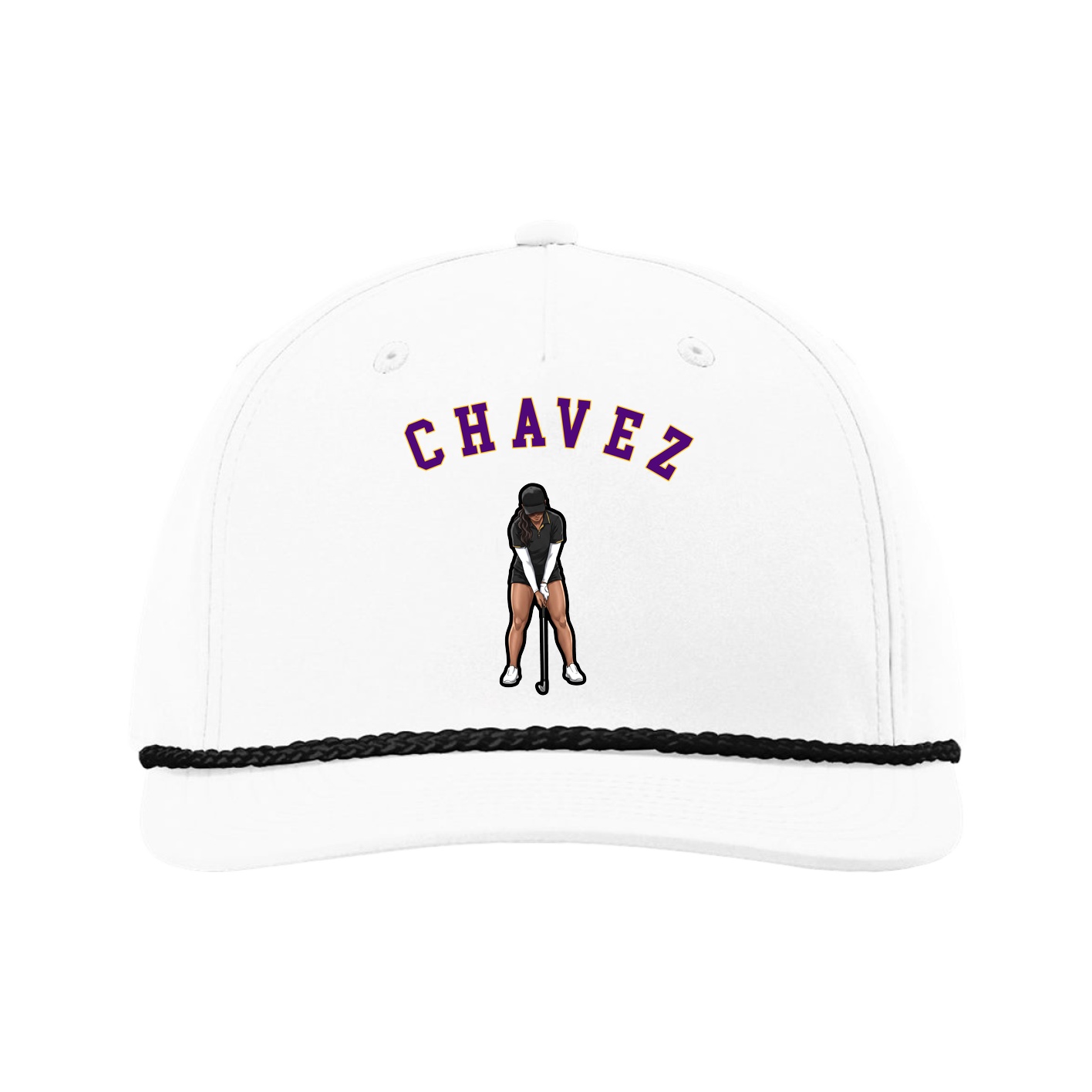Five-Panel Classic Rope Cap — Shirsey Arch in White