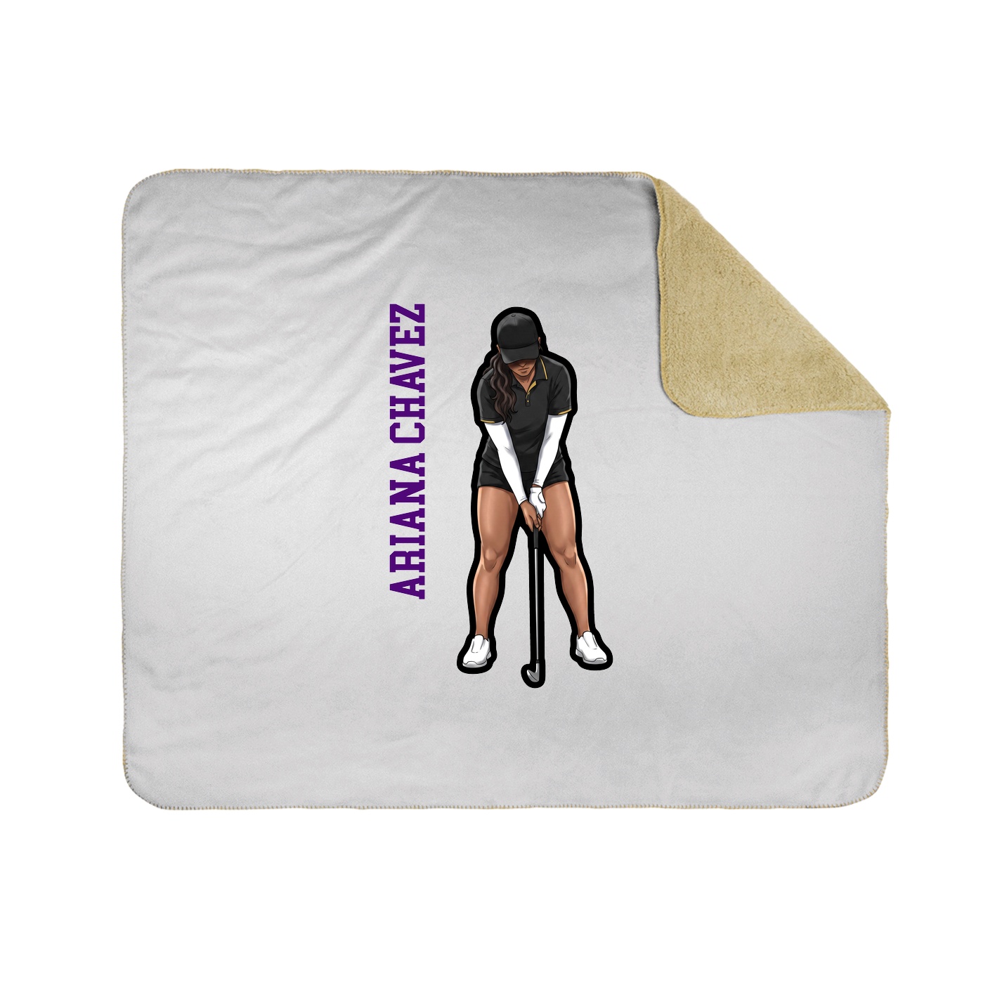 Throw Blanket — Name Vertical in White