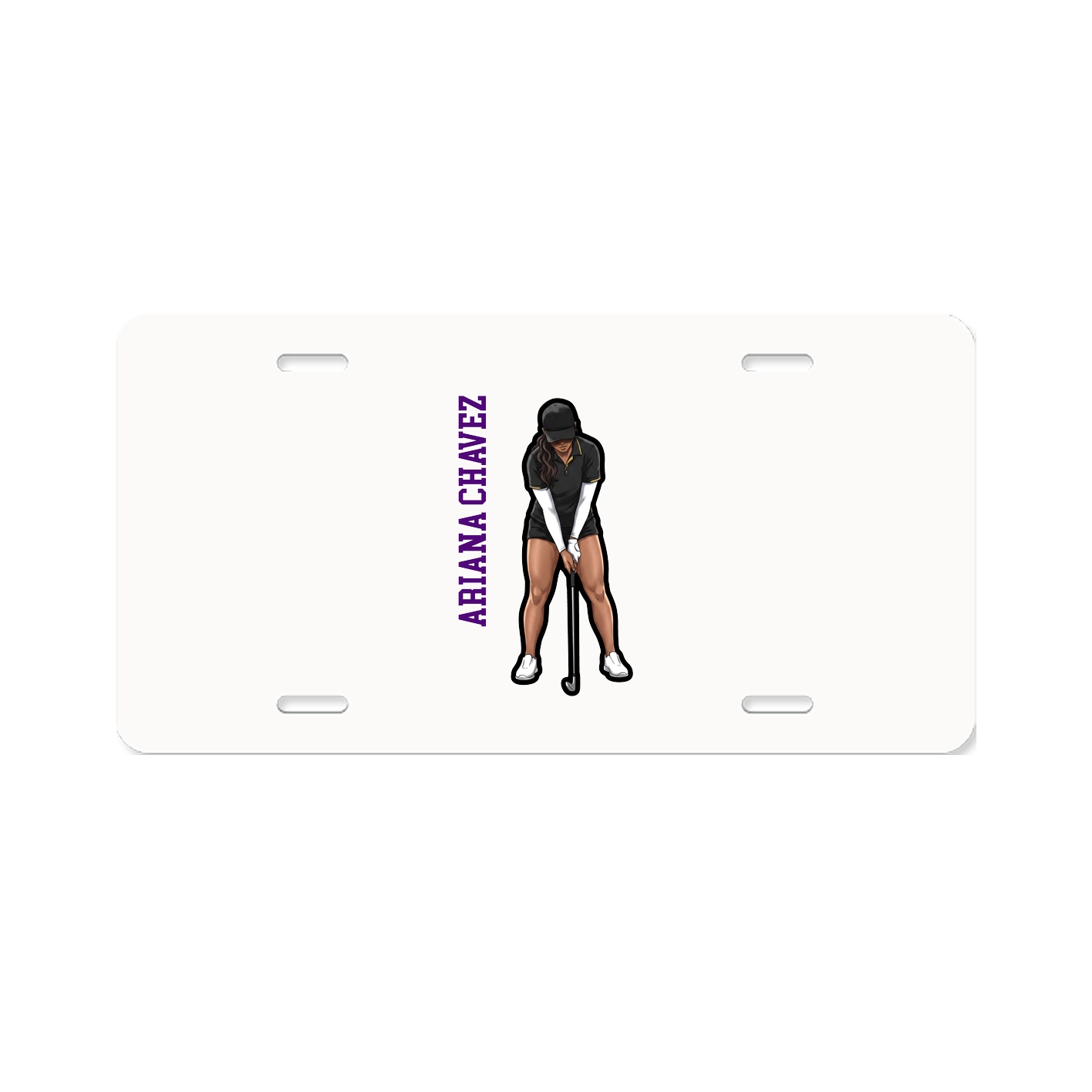 License Plate — Name Vertical in Classic