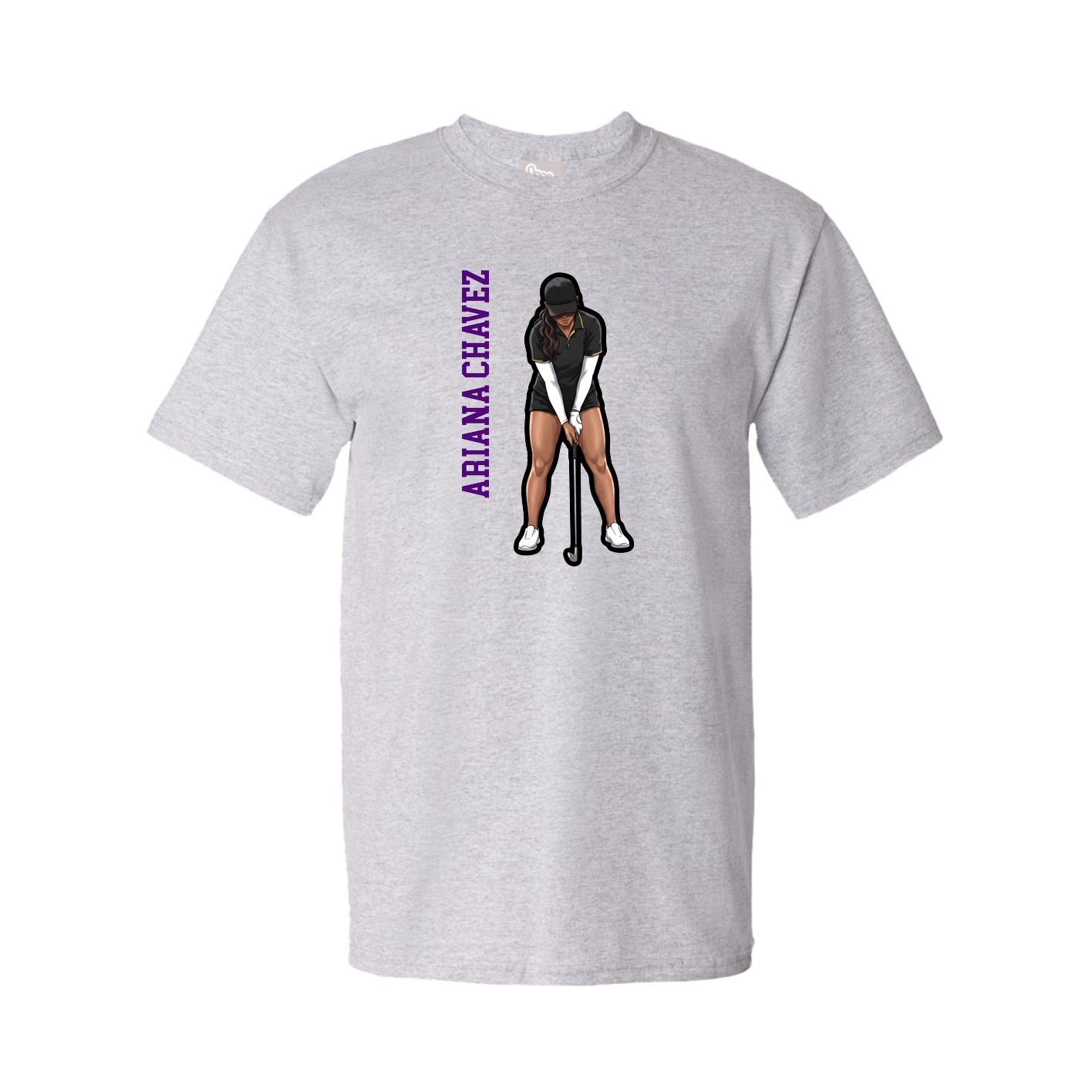 Youth Tee — Name Vertical in Grey
