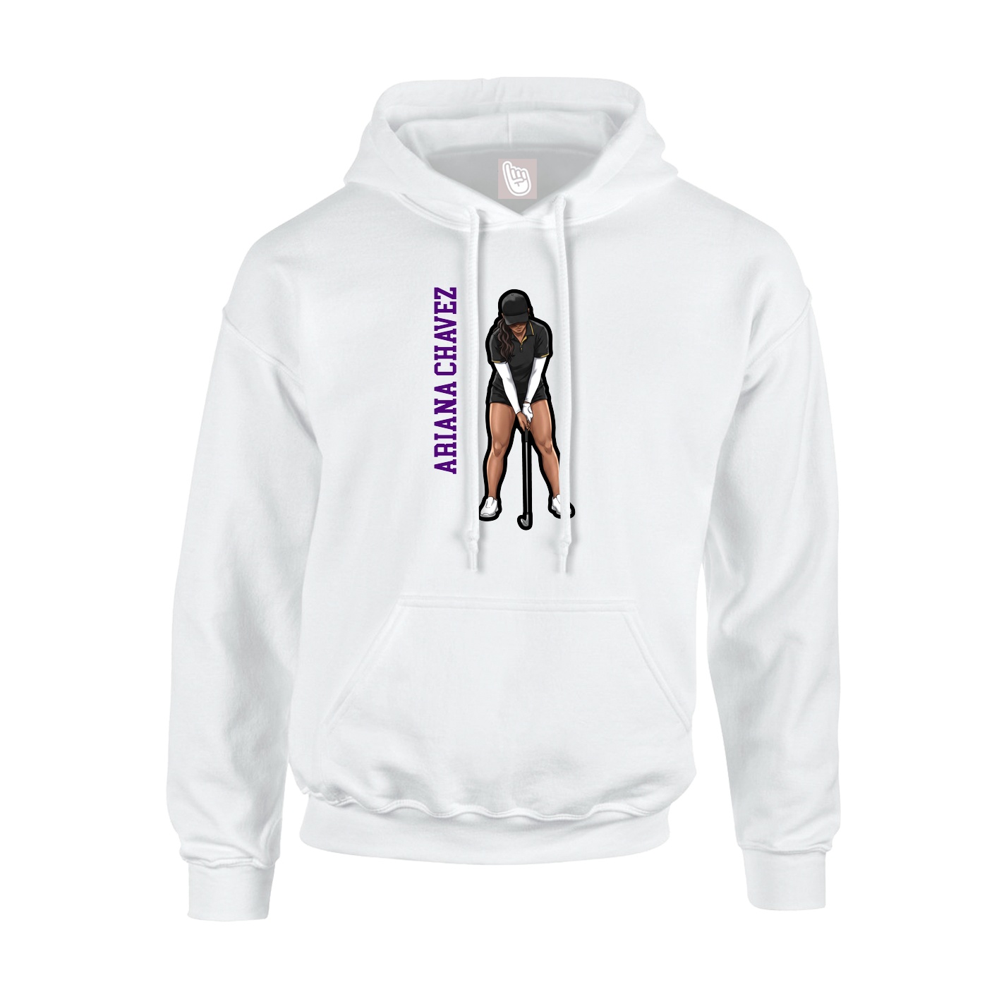 Youth Hoodie — Name Vertical in White